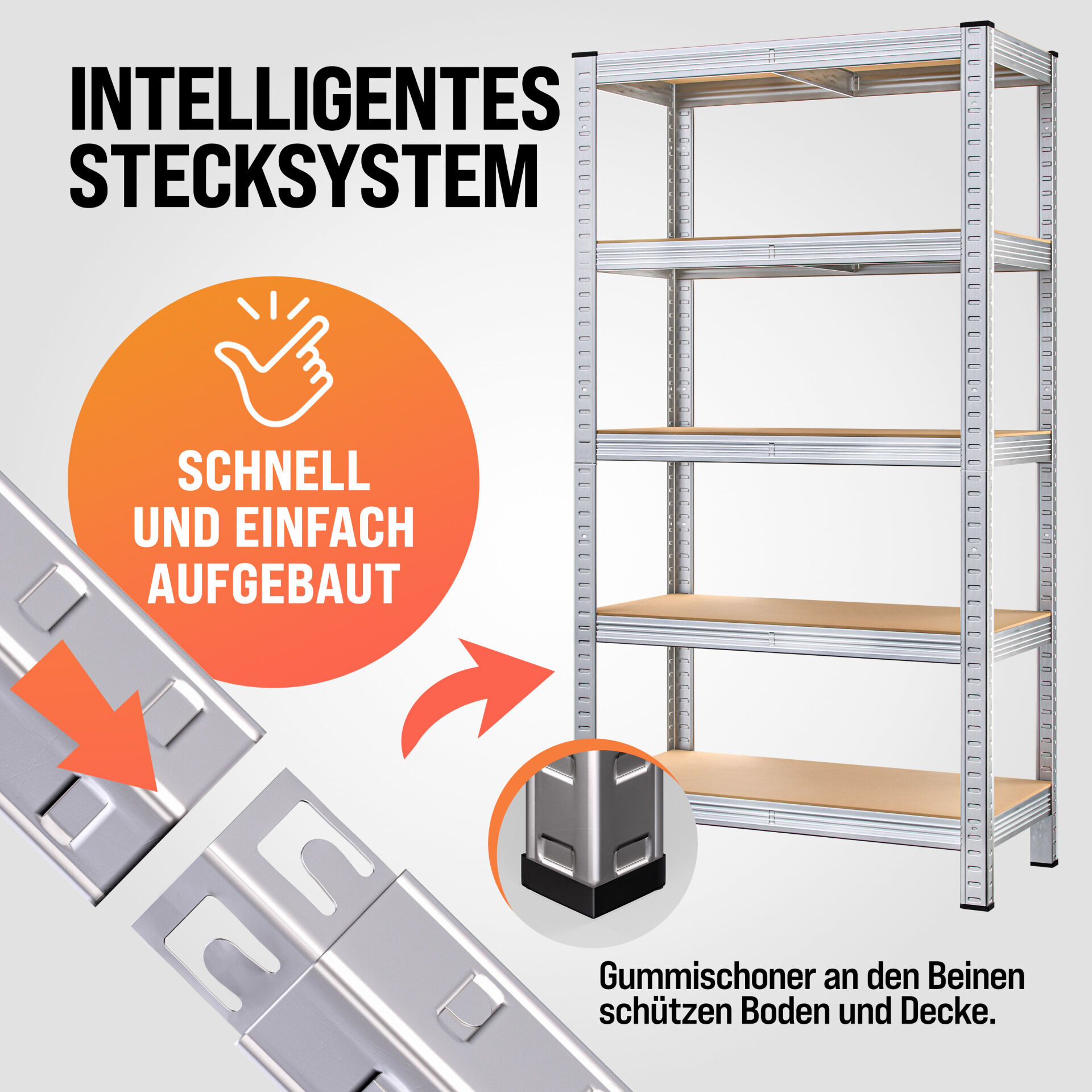 Schwerlastregal 180x90x40cm verzinkt Tragkraft 875kg