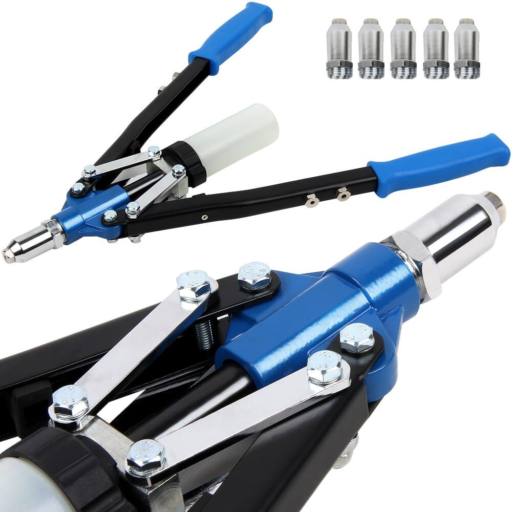 Nietzange mit 5 Mundstücken