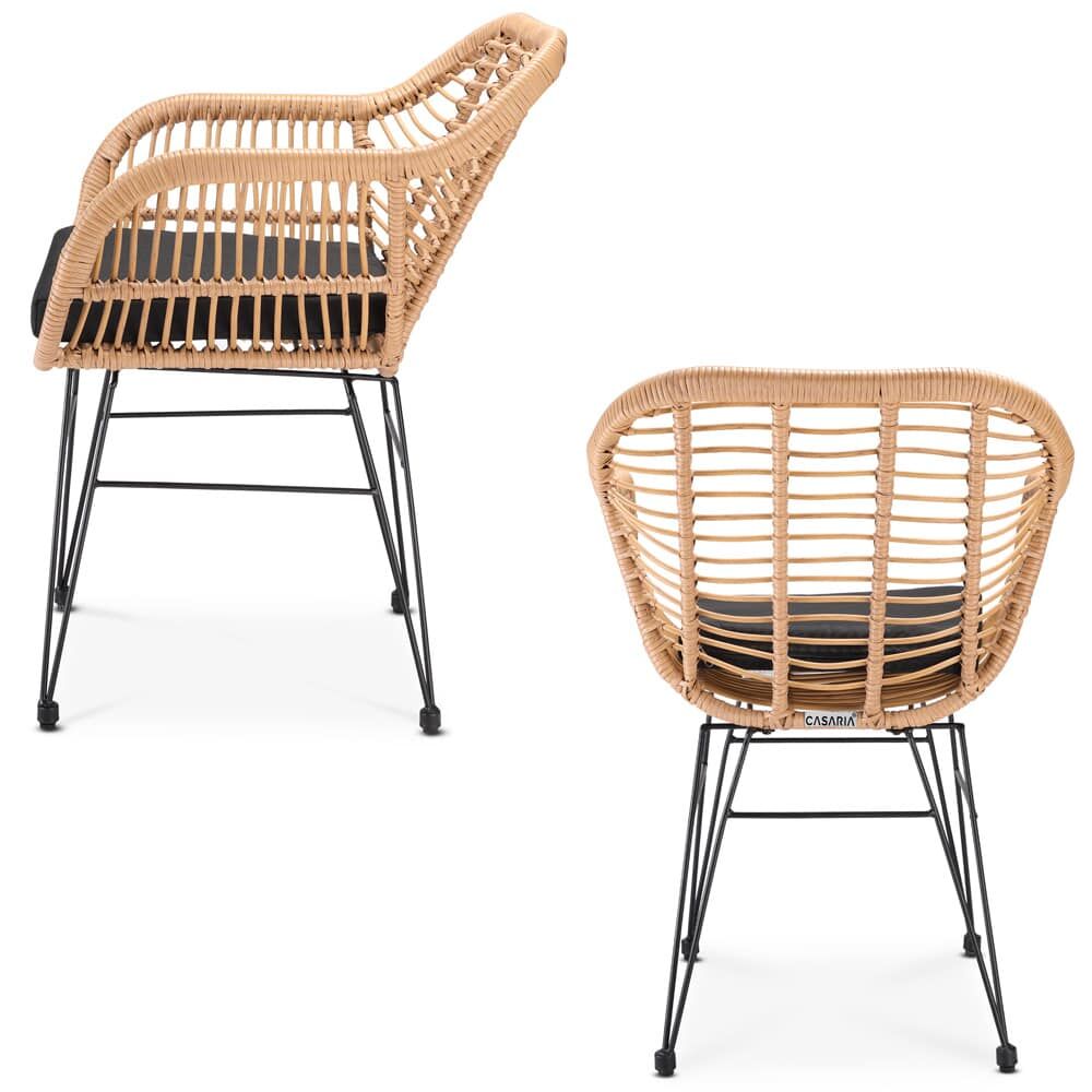Polyrattan Garten-Sitzgruppe Bali 3-tlg Natur/Schwarz