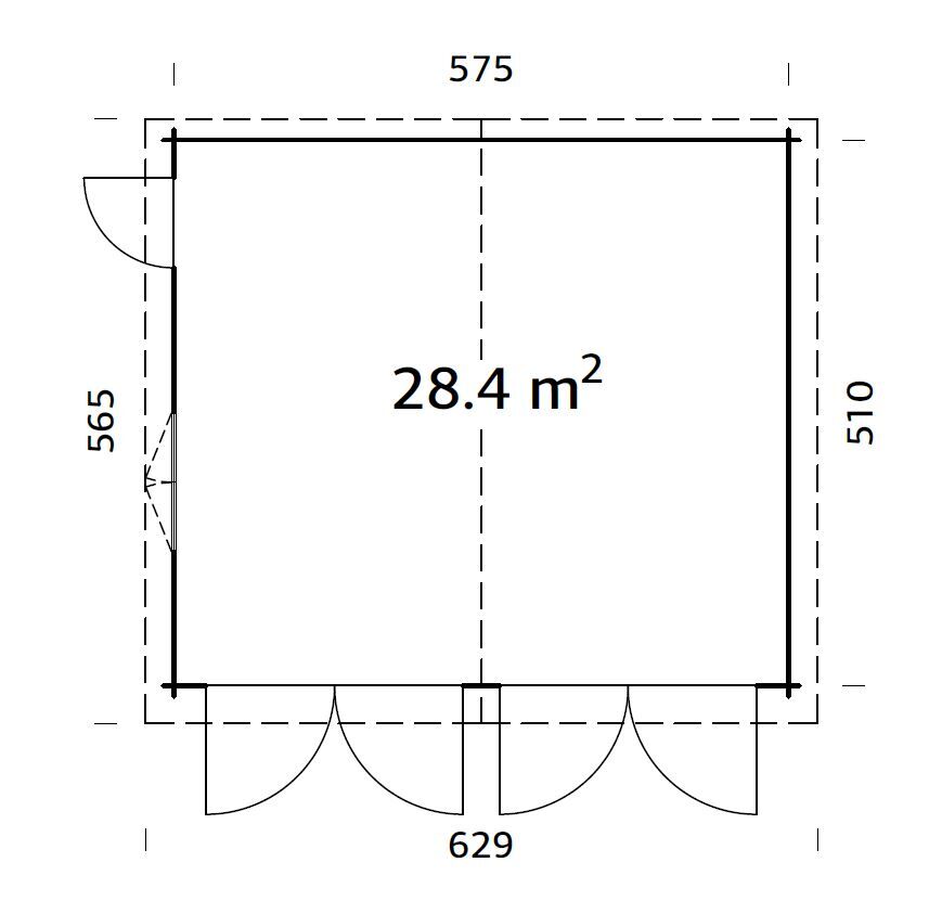 Palmako Holzgarage Roger 28,4 m² mit Holztor