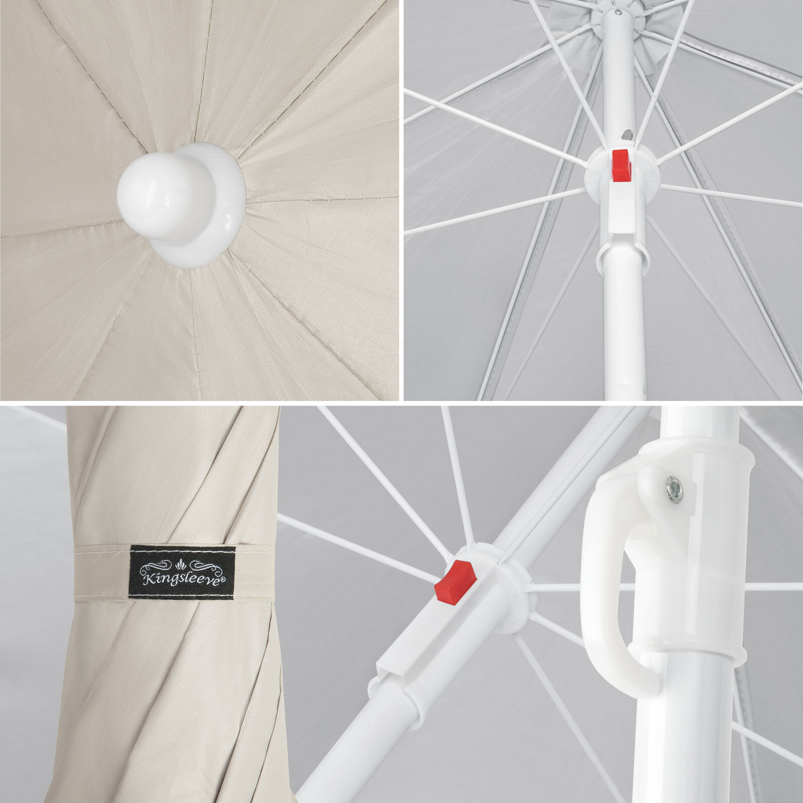 Sonnenschirm Cyprus Beige 180cm UV-Schutz 50+ Neigefunktion