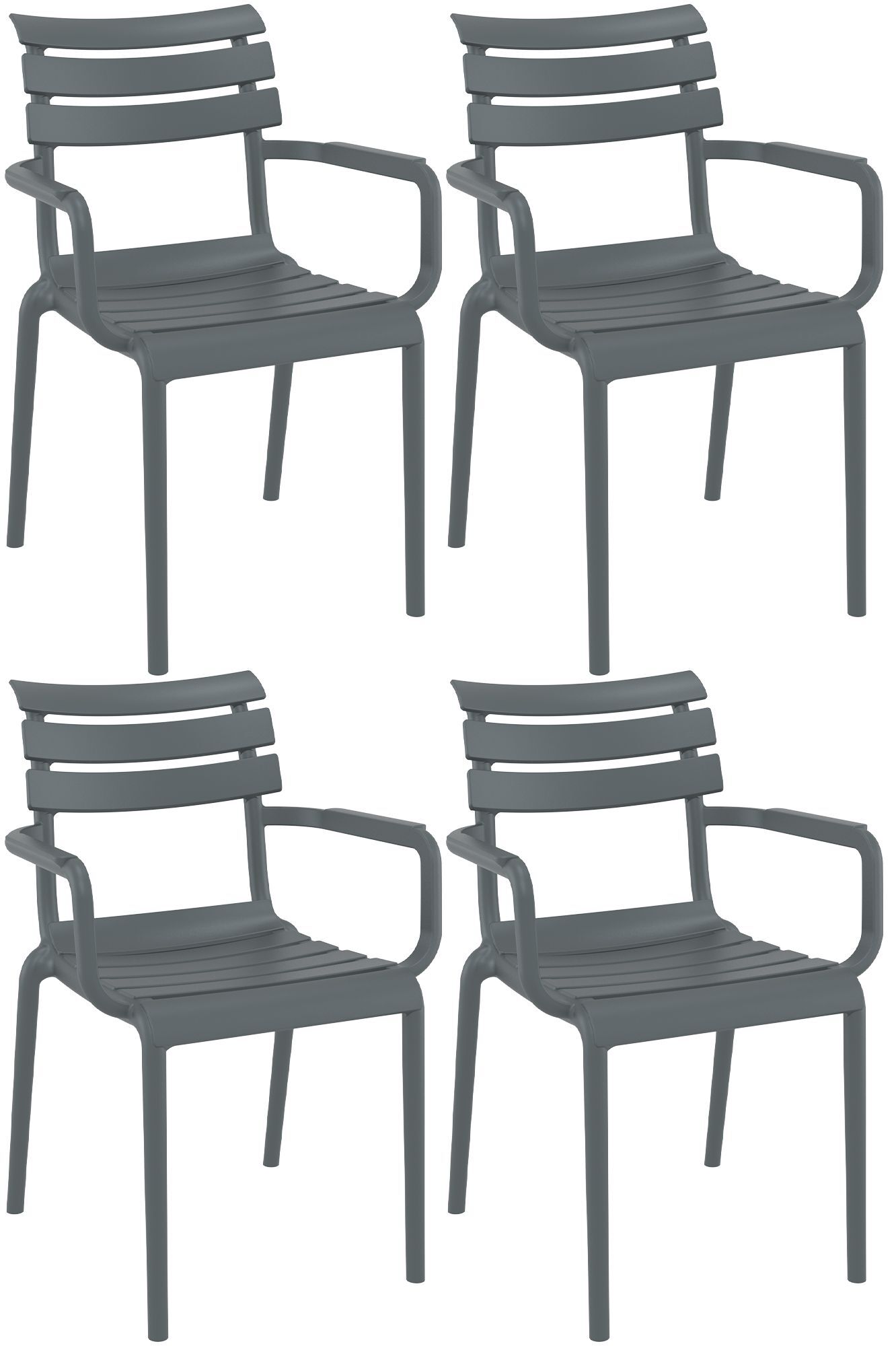 4er Set Stühle Paris, dunkelgrau