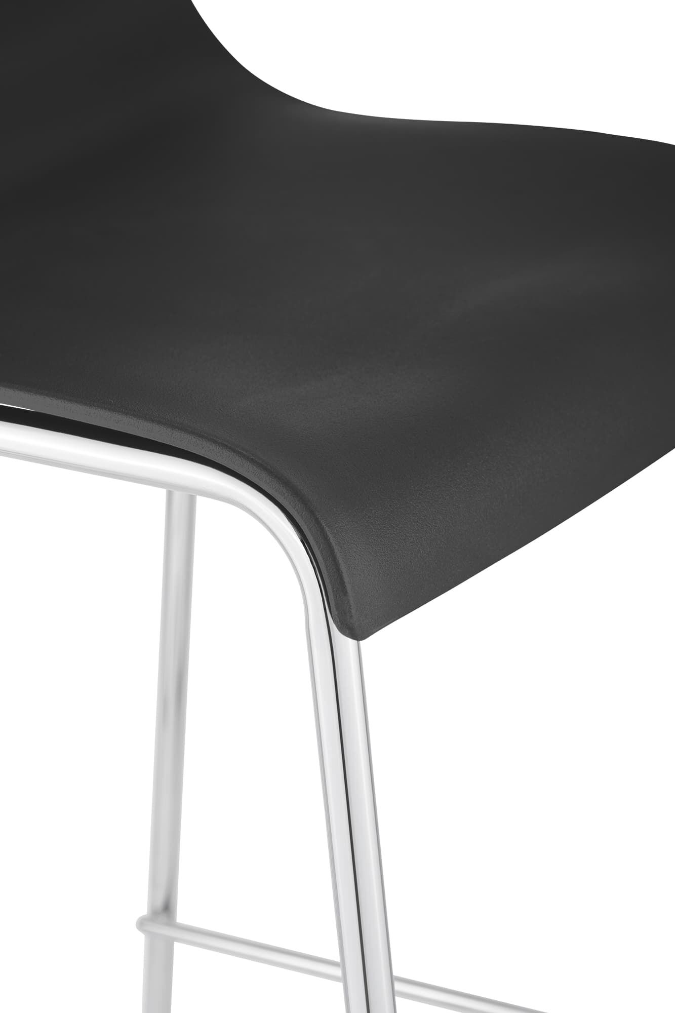 Barhocker Hoover Chrom 4-Fuß Gestell, schwarz