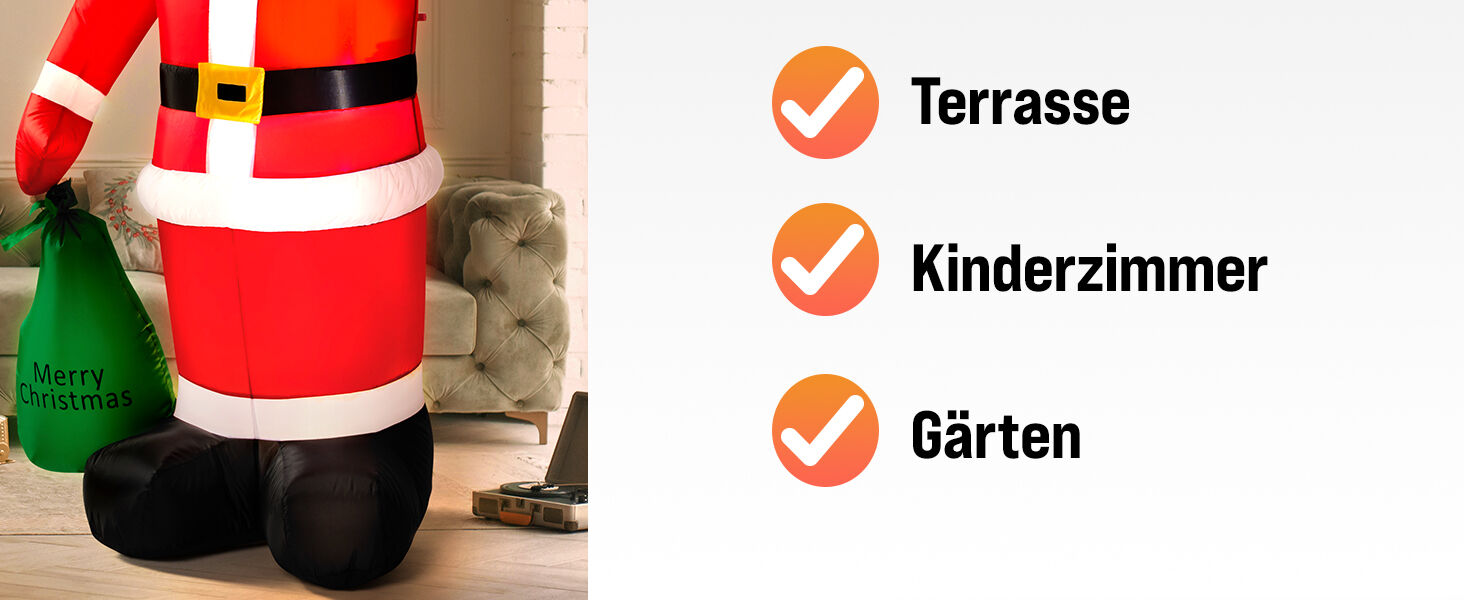 Aufblasbarer Weihnachtsmann mit Beleuchtung