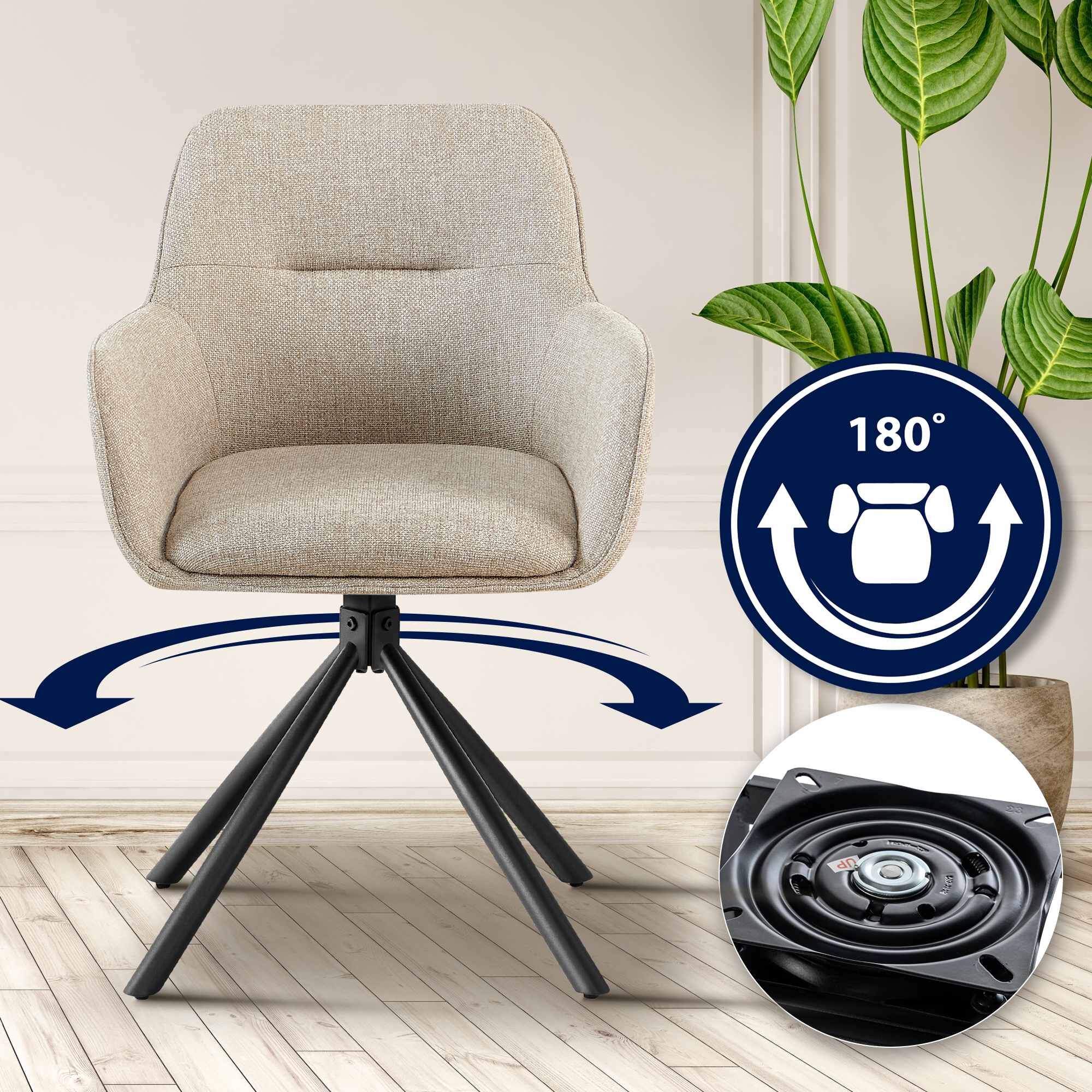 Stuhl Tipton Stoff, taupe