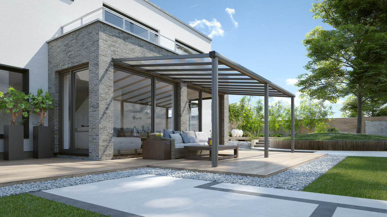 Aluminium Terrassenüberdachung Compact Line 544x300 cm Anthrazit