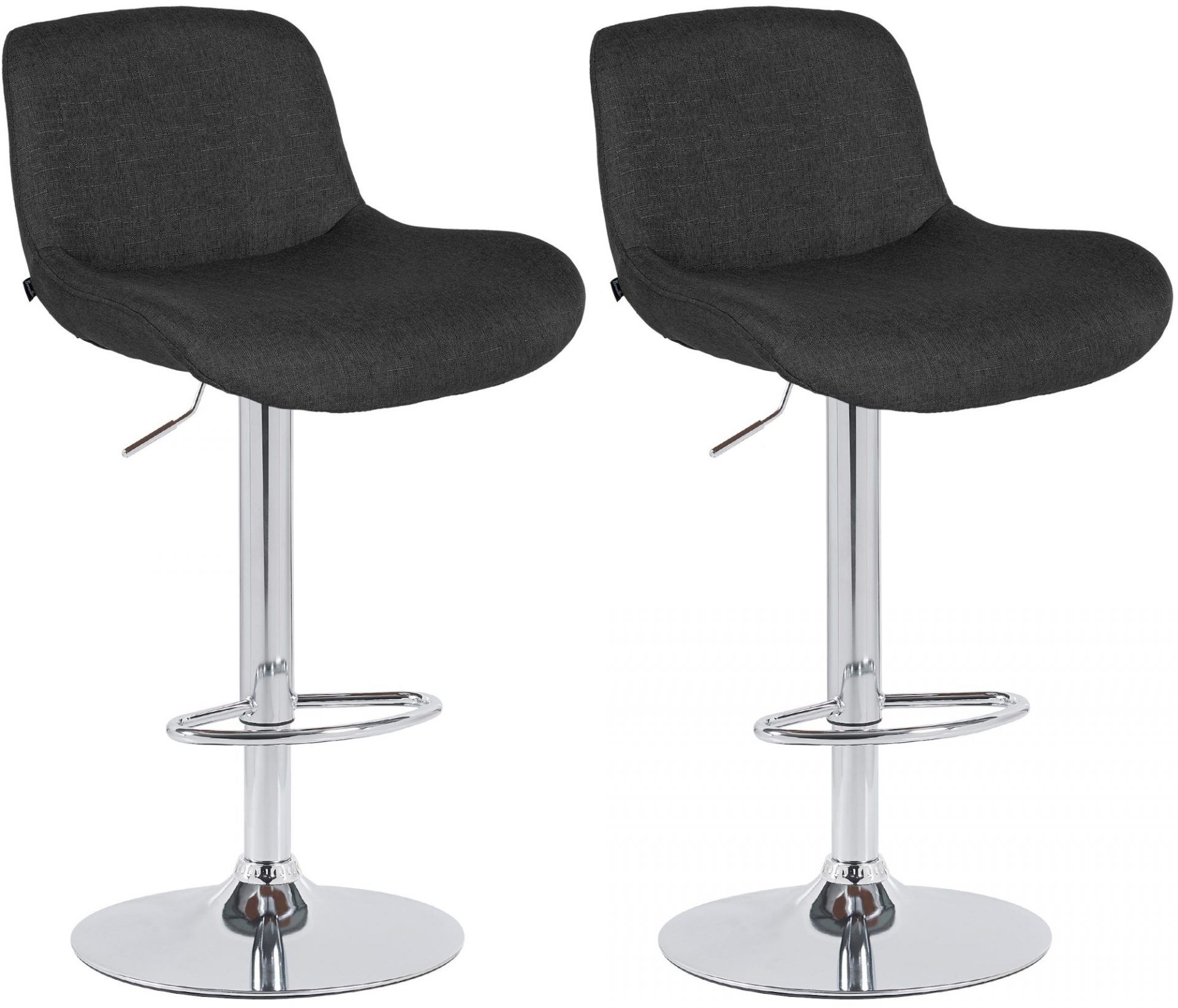 2er Set Barhocker Solon Chrom Stoff, schwarz