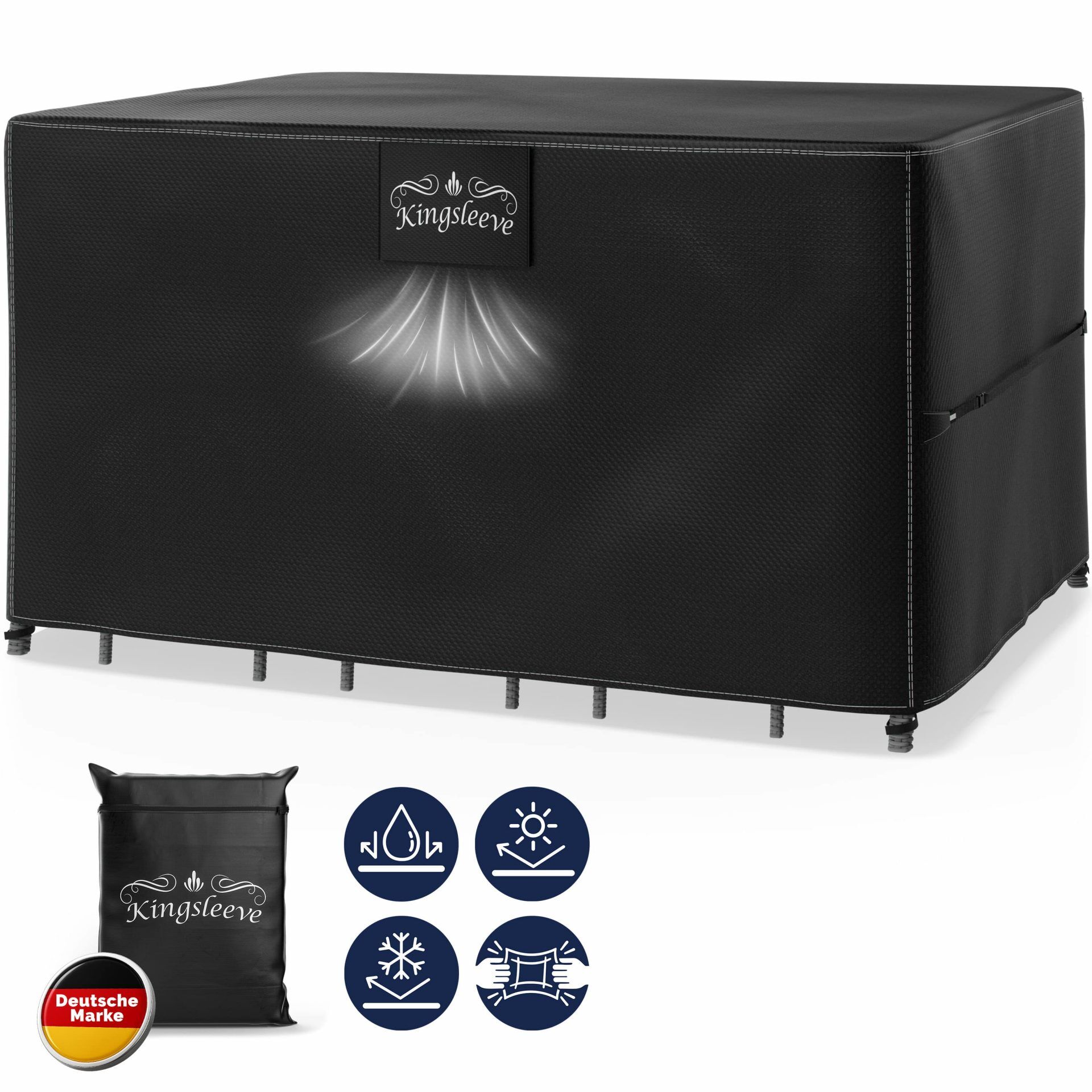 Abdeckplane Bartisch Anthrazit 187x120x86cm 9100mm Wassersäule