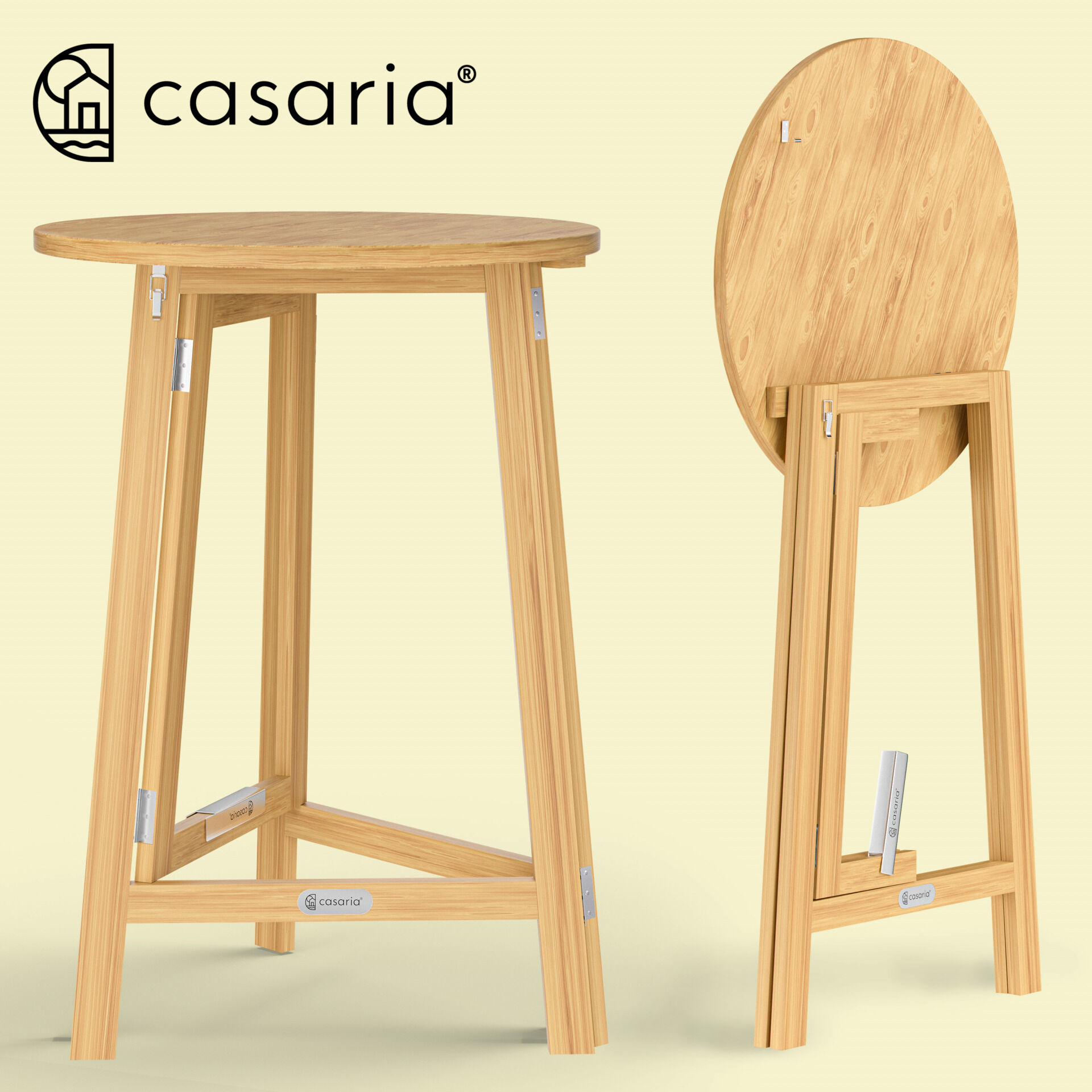 Stehtisch klappbar platzsparend Massivholz Ø78cm 111cm stabiler Stand