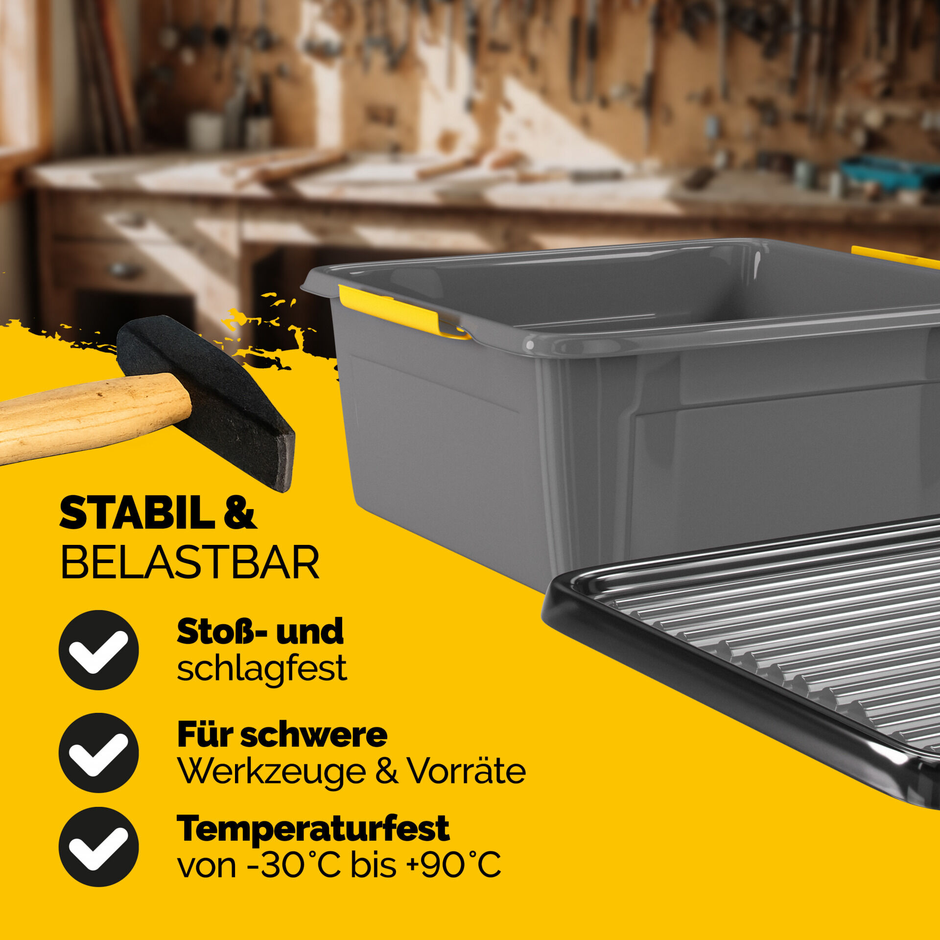 Aufbewahrungsbox Grau/Anthrazit 39x39x16cm stapelbar