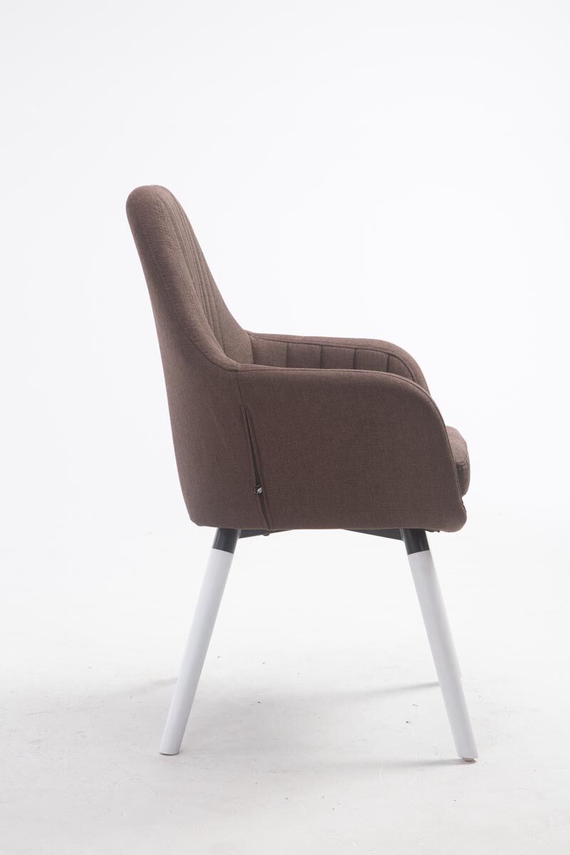 Stuhl Florian Stoff Weiß, braun