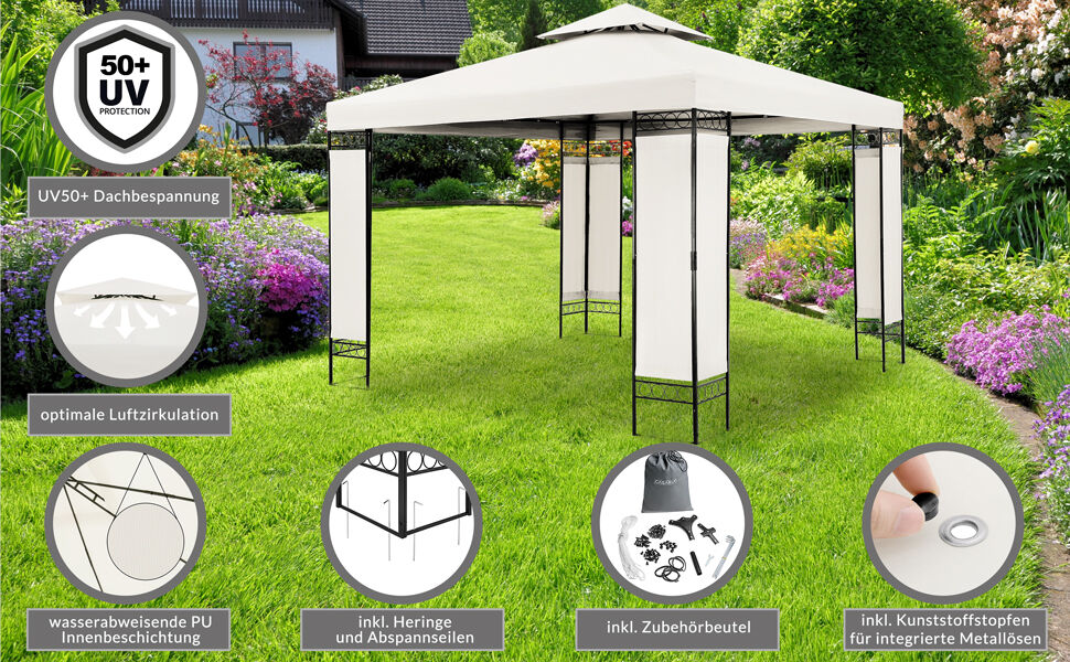 Pavillon Lorca Creme 3x3m UV-Schutz 50+