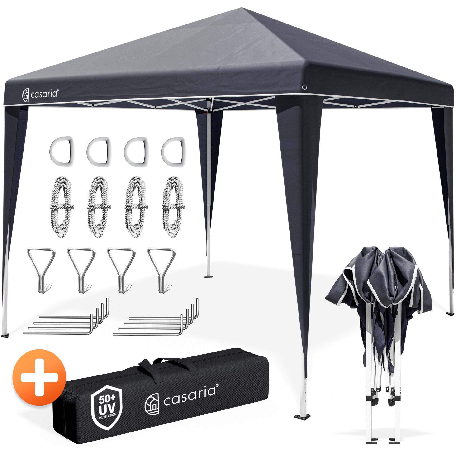 Faltpavillon 3x3m Pop-Up Anthrazit Schnellaufbau UV-Schutz 50+ wasserdicht stabil