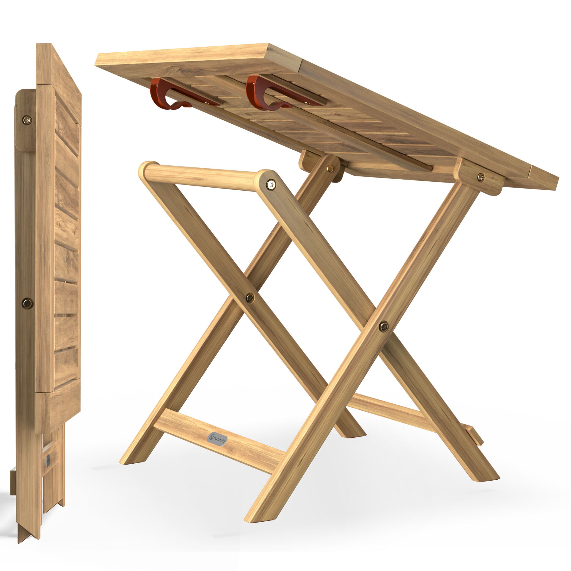 Gartentisch klappbar Akazienholz Teak-Optik 46cm massiv platzsparend elegant