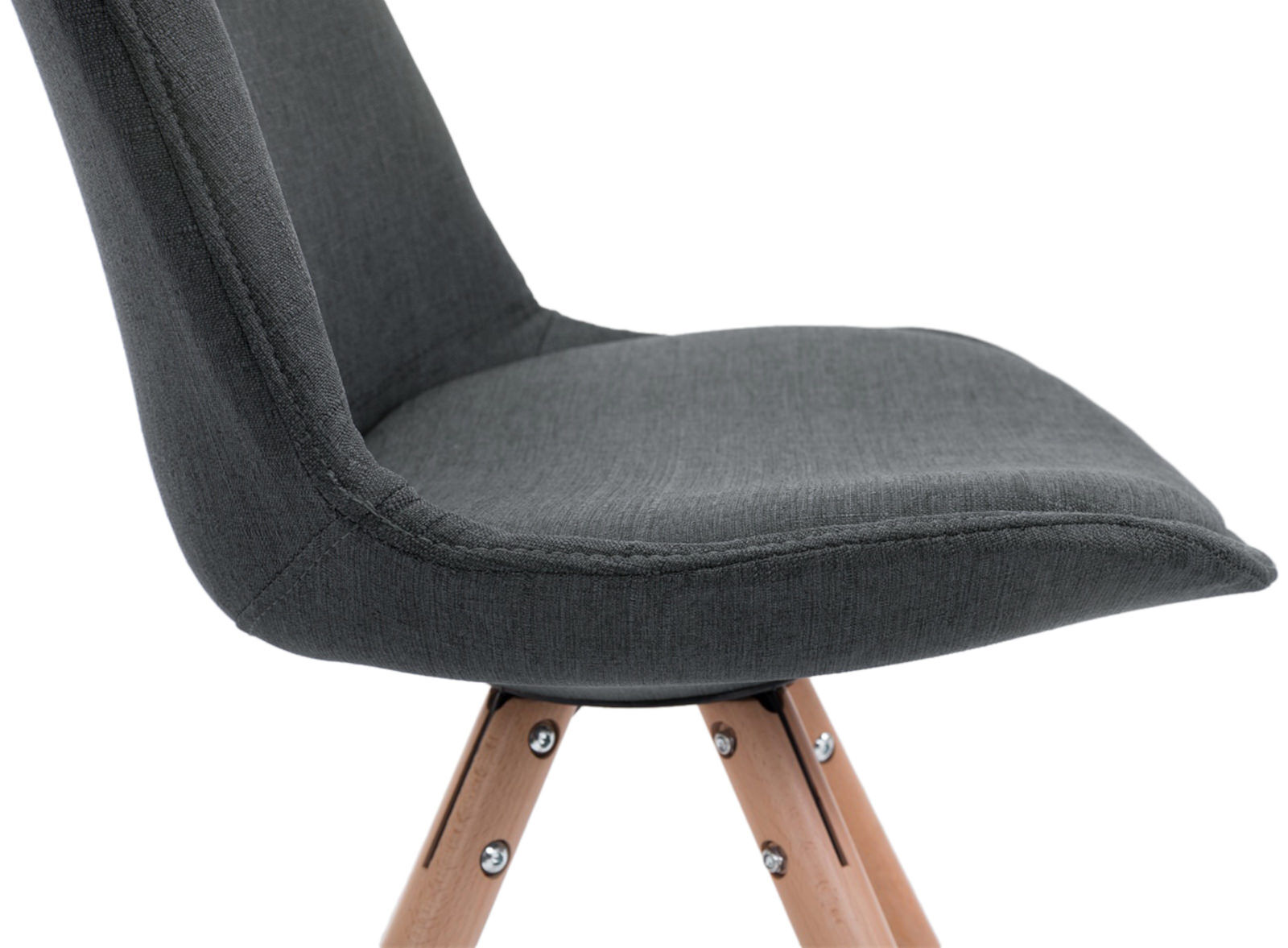 4er Set Stühle Toulouse Stoff Natura Rund, dunkelgrau