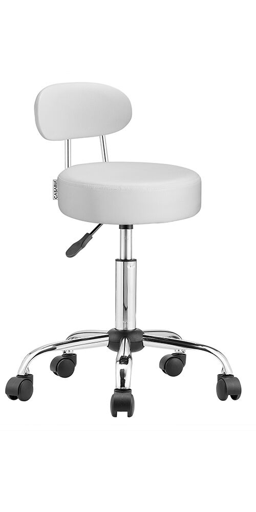 Rollhocker Kunstleder Grau 360° drehbar Fußablage