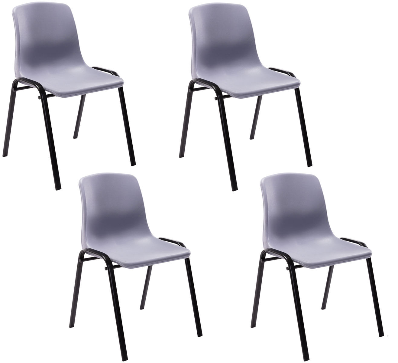 4er Set Stapelstuhl Nowra Kunststoff, grau