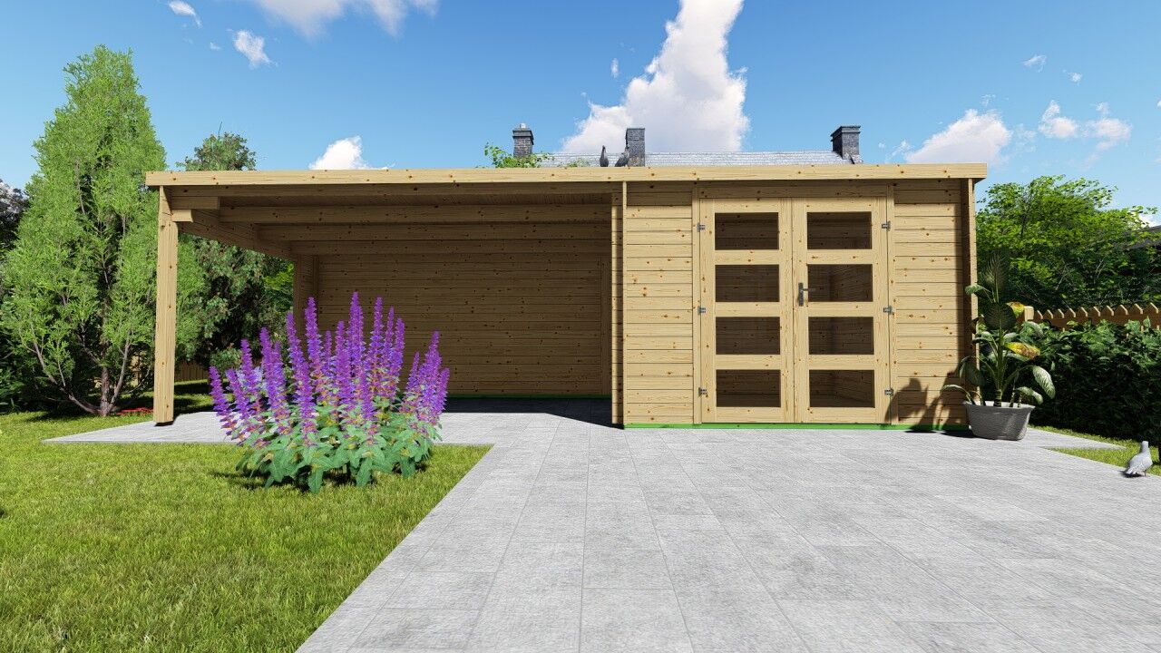 Gartenhaus Flachdach 7x2,4 Funny 5