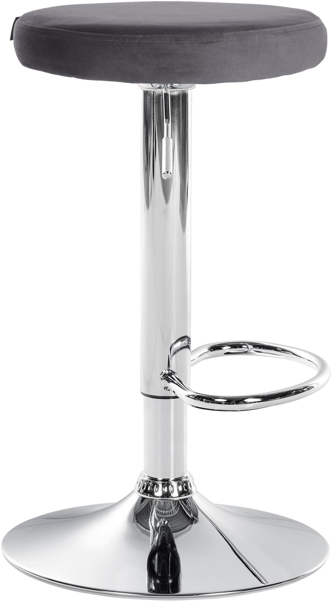 2er Set Barhocker Ponte Samt chrom, dunkelgrau