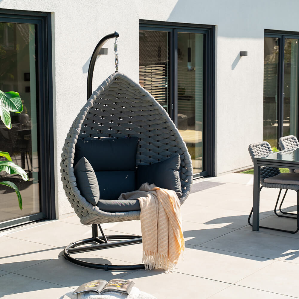 Hängesessel aus Seilgeflecht CADEIRA Hellgrau - 1-Sitzer