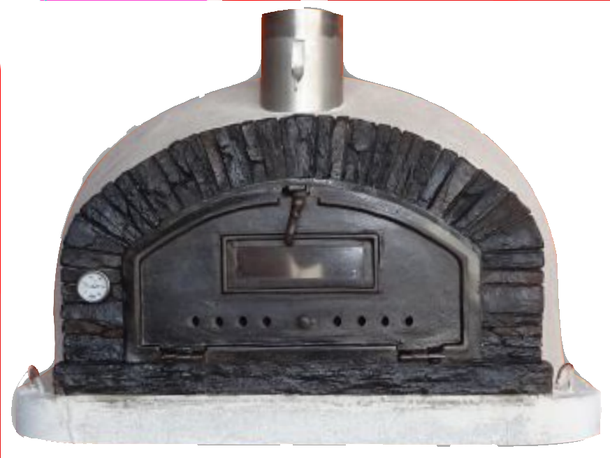 Pizzaofen Buenaventura AL 100 inkl. Kaminrohr und Regenhut aus Edelstahl, schwarz