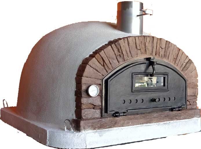 Pizzaofen Buenaventura AL 100 inkl. Kaminrohr und Regenhut aus Edelstahl, rot, ohne Abdeckhaube, ohne Ofenzubehör, ohne Zubehörset, ohne Grillzubehör, ohne fahrbares Gestell