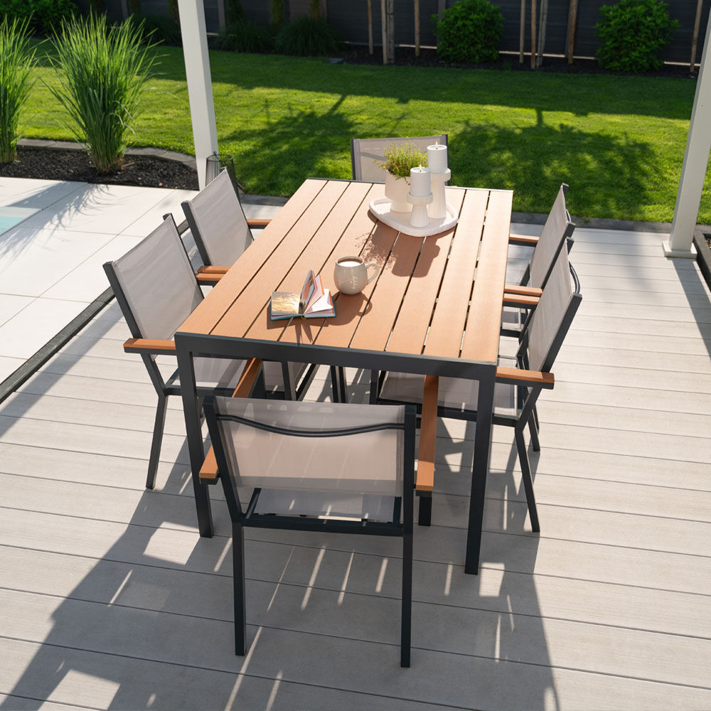 Gartentisch in Holzoptik CANTOS - 150 x 90 cm