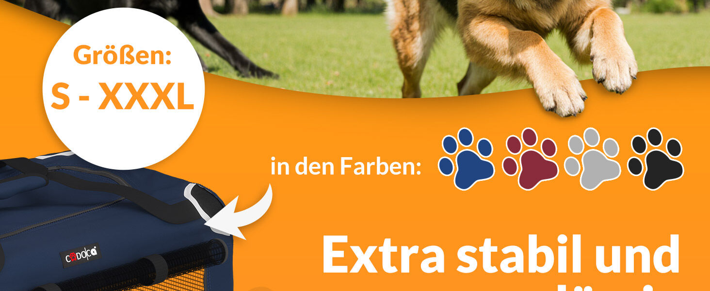 Hundebox faltbar M 60x42x44cm Blau