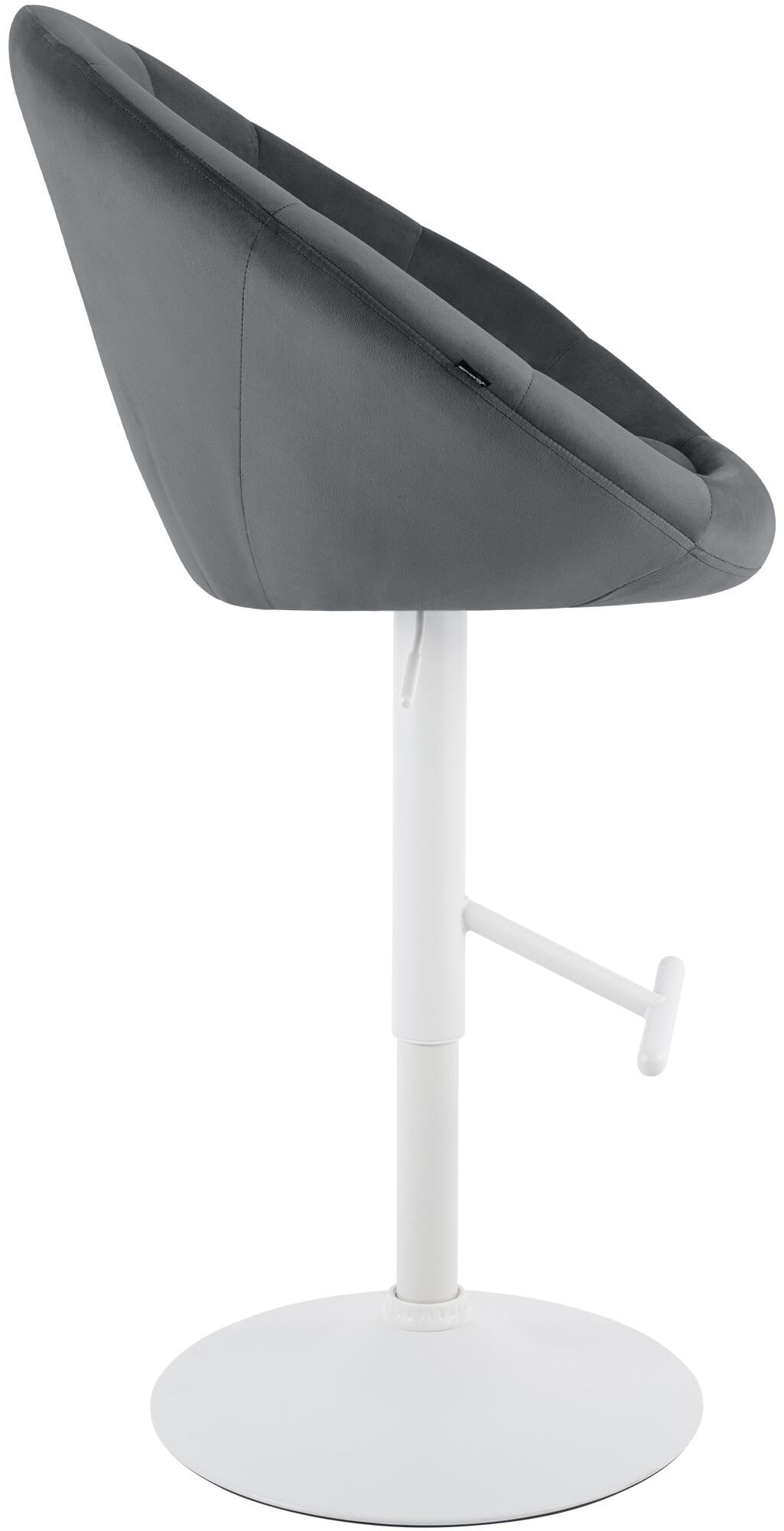 Barhocker London Samt weiß, dunkelgrau