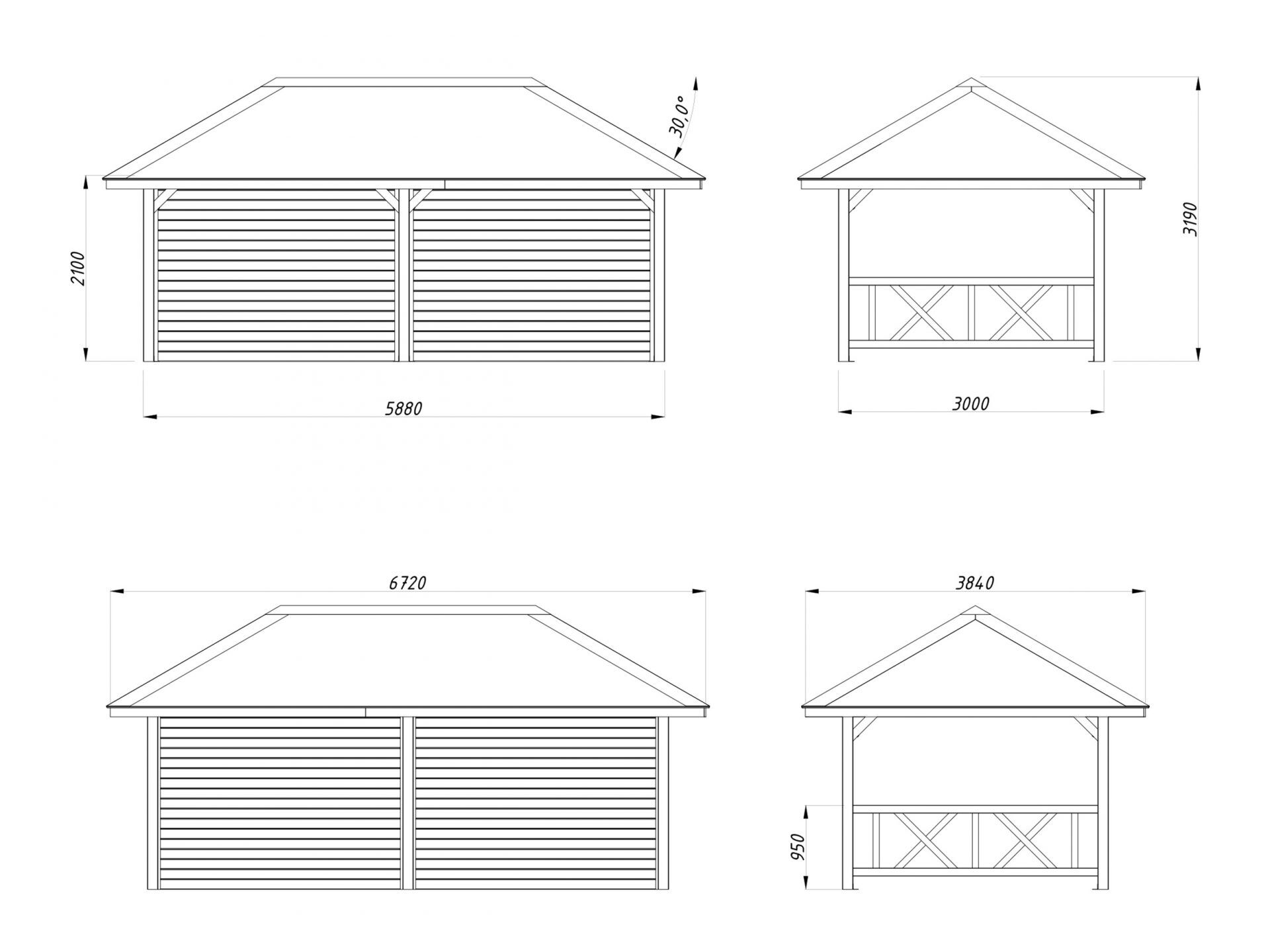 Palmako Pavillon Bianca 16,6 m2 Set 108