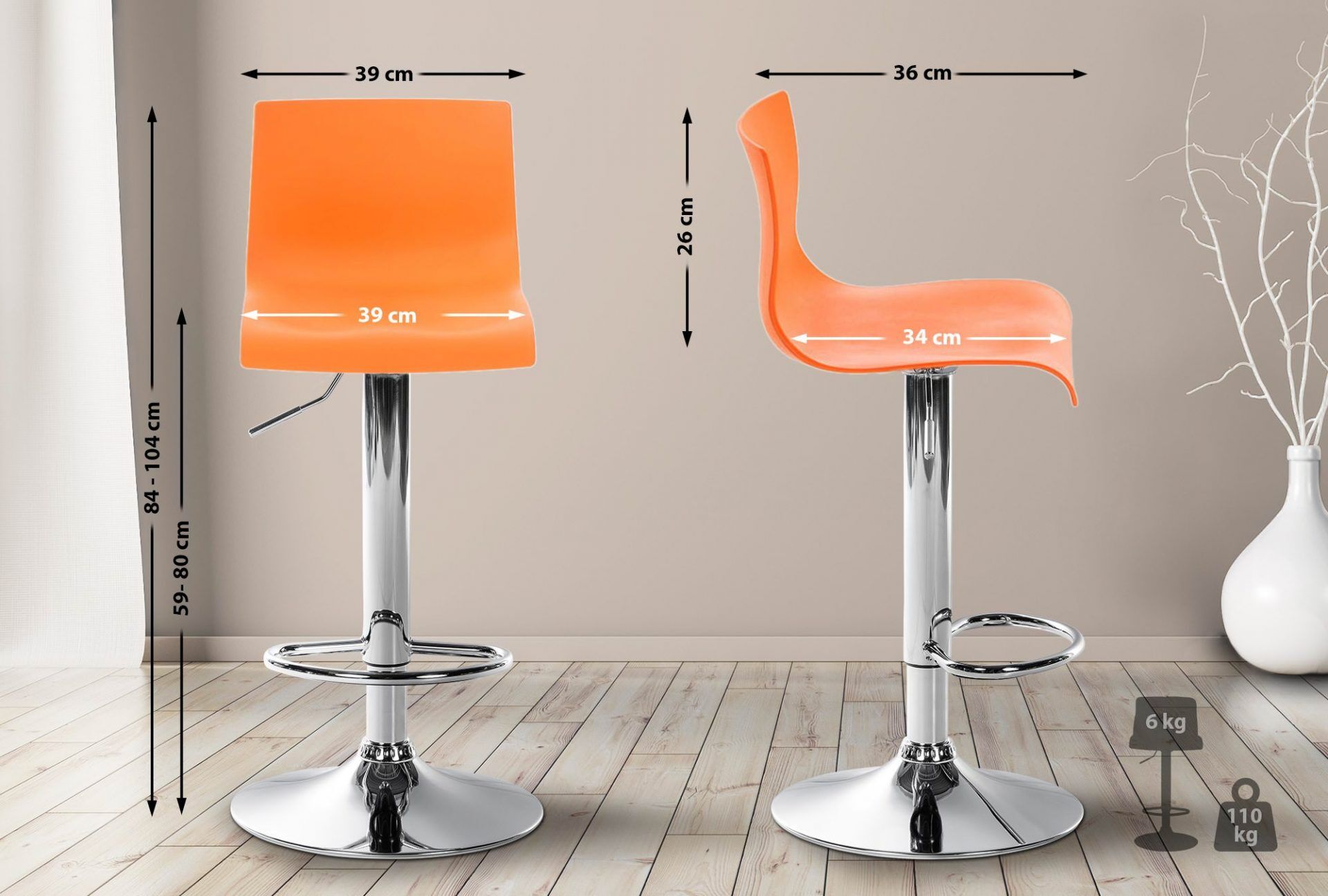 Barhocker Hoover C, orange