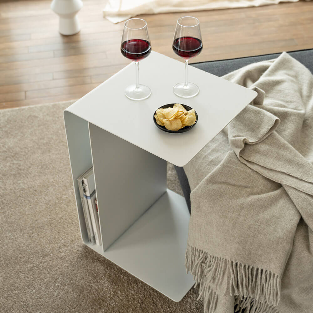 Beistelltisch aus Metall ZIMA - Weiß