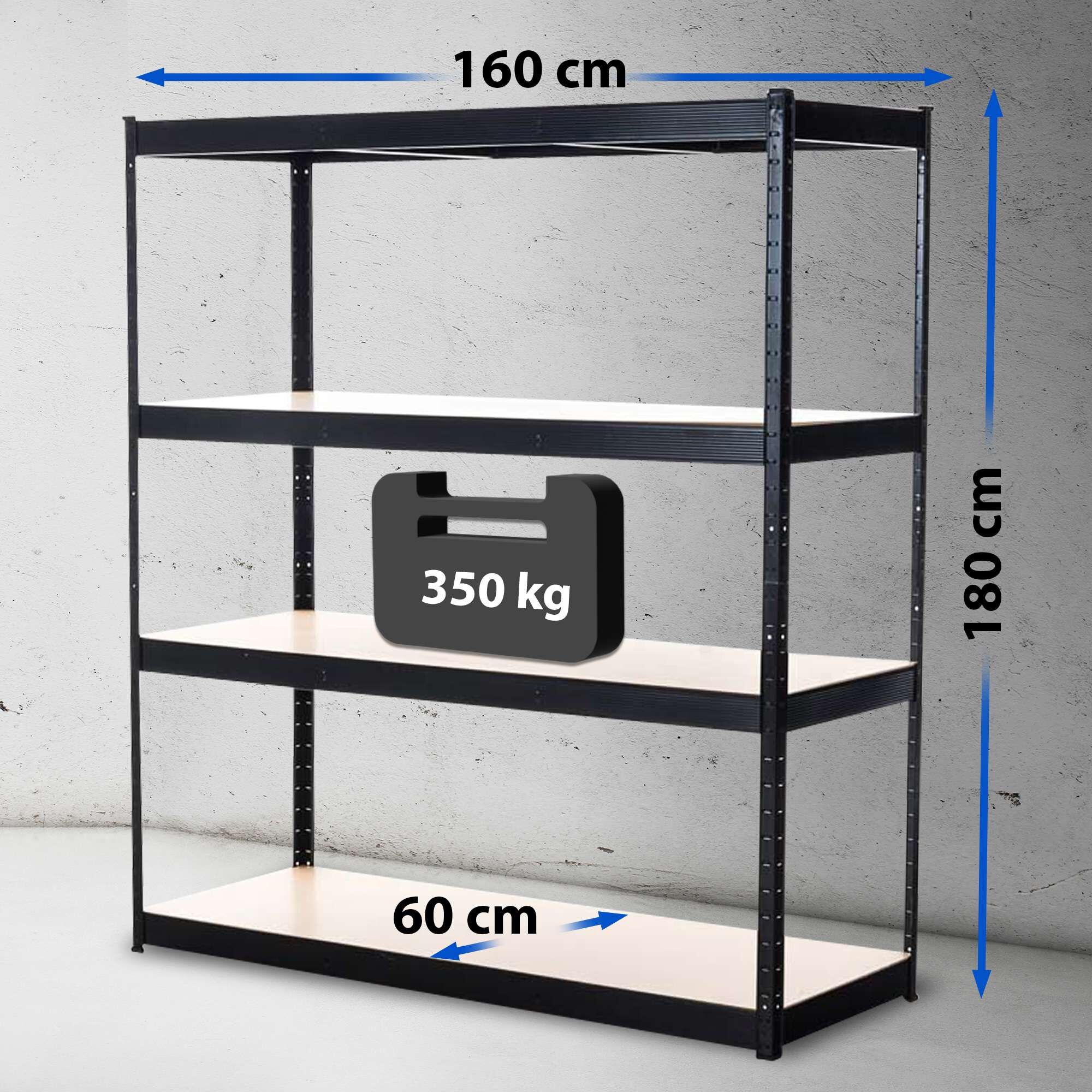 Steckregal 160x60x180, schwarz