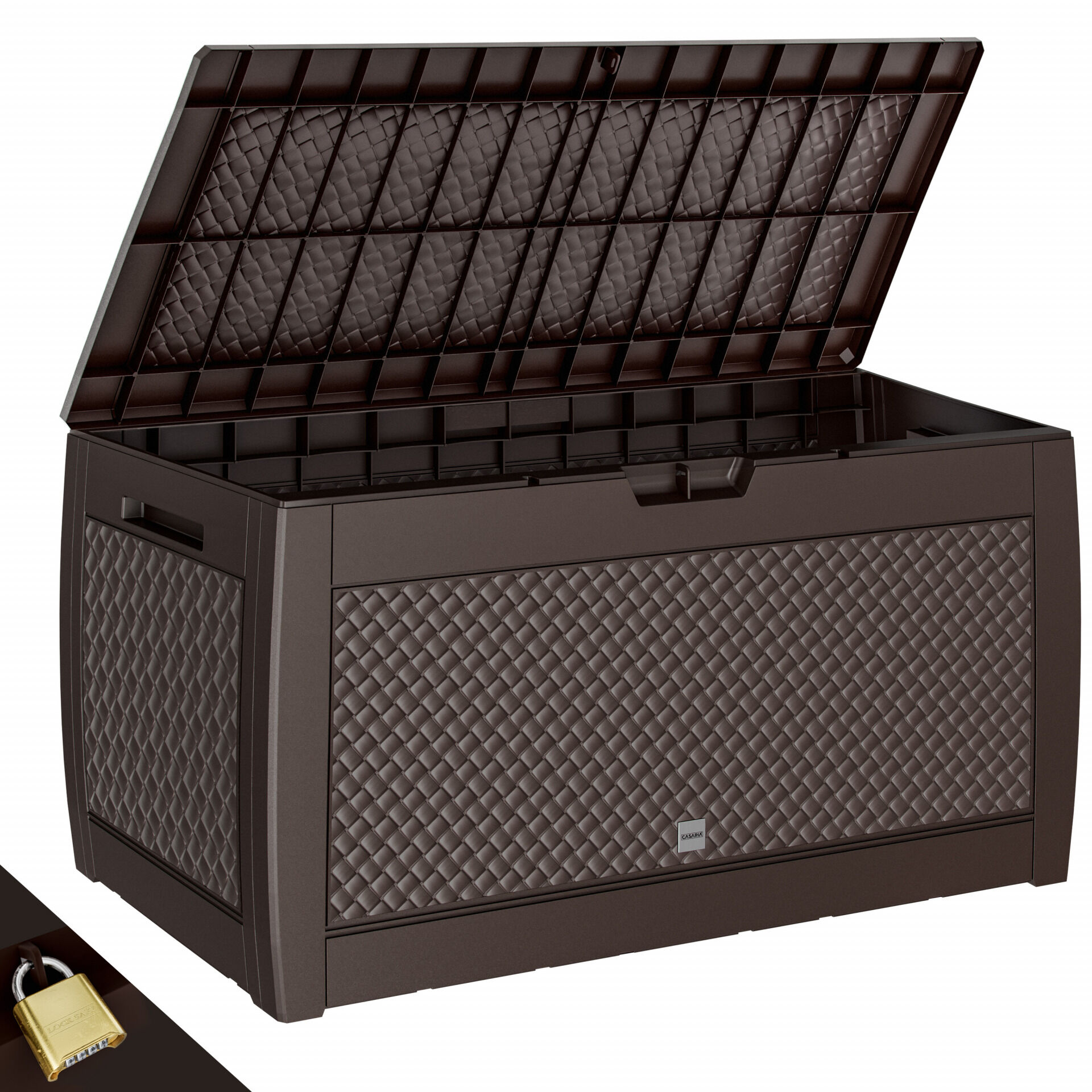 Gartenbox Matuba 310L Braun Flechtoptik wasserdicht