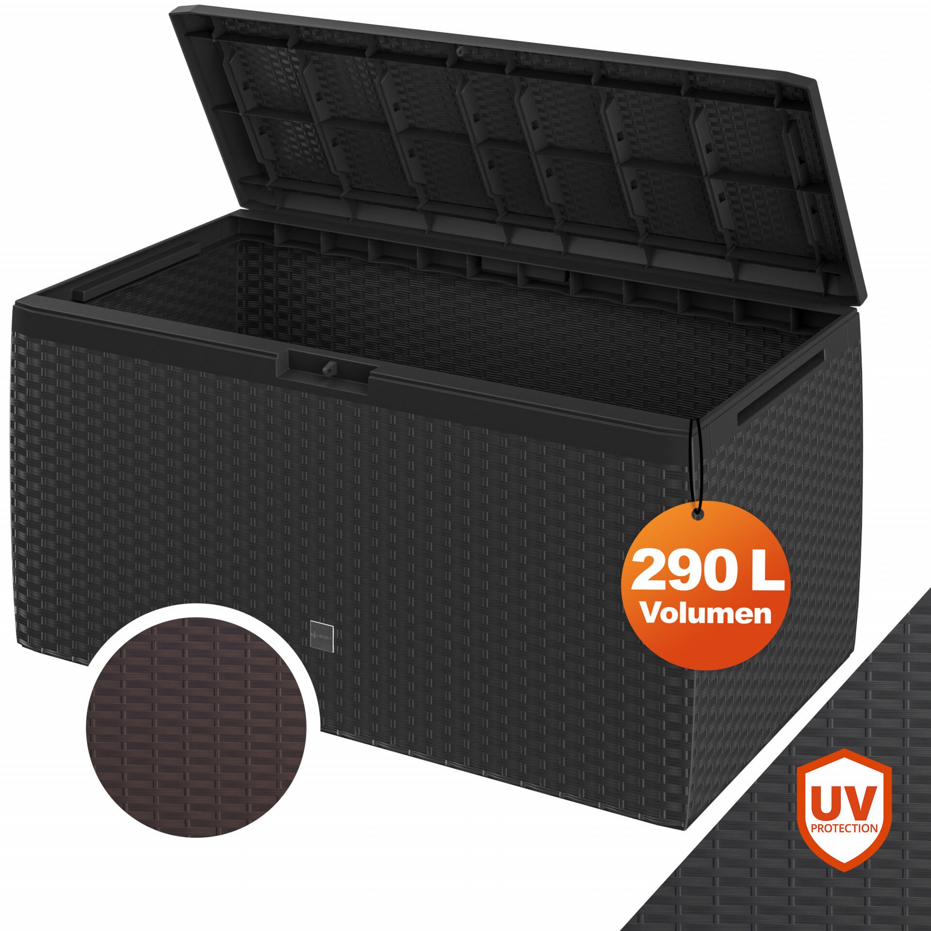 Gartenbox 290L Anthrazit Rato Plus mit Rollen wetterfest