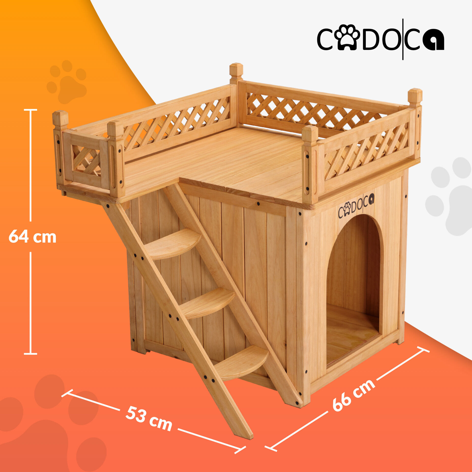 Katzenhaus Holz FSC®-zertifiziert 66x53x64cm