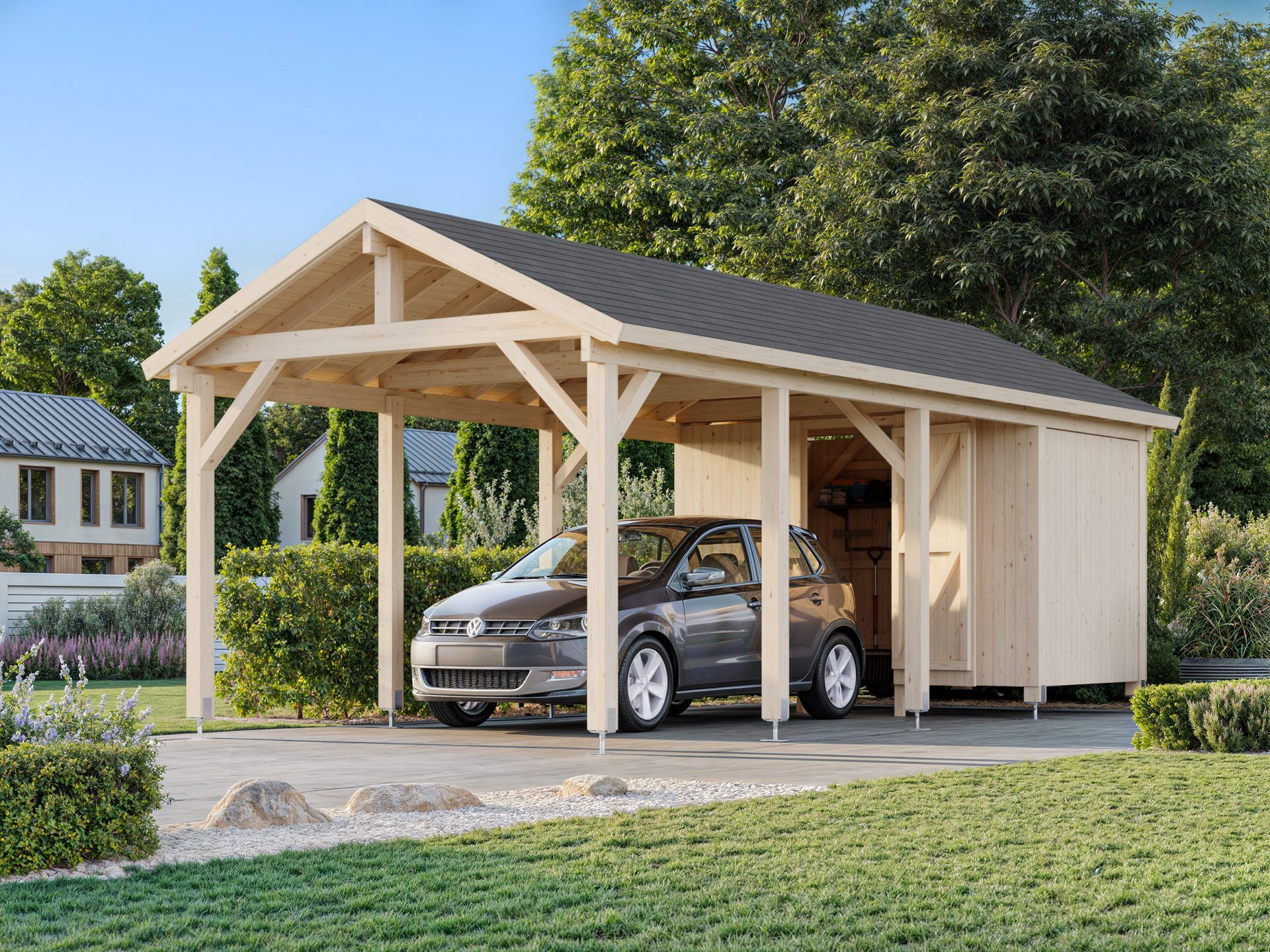 Palmako Carport Robert 23,1 m2 mit Geräteraum