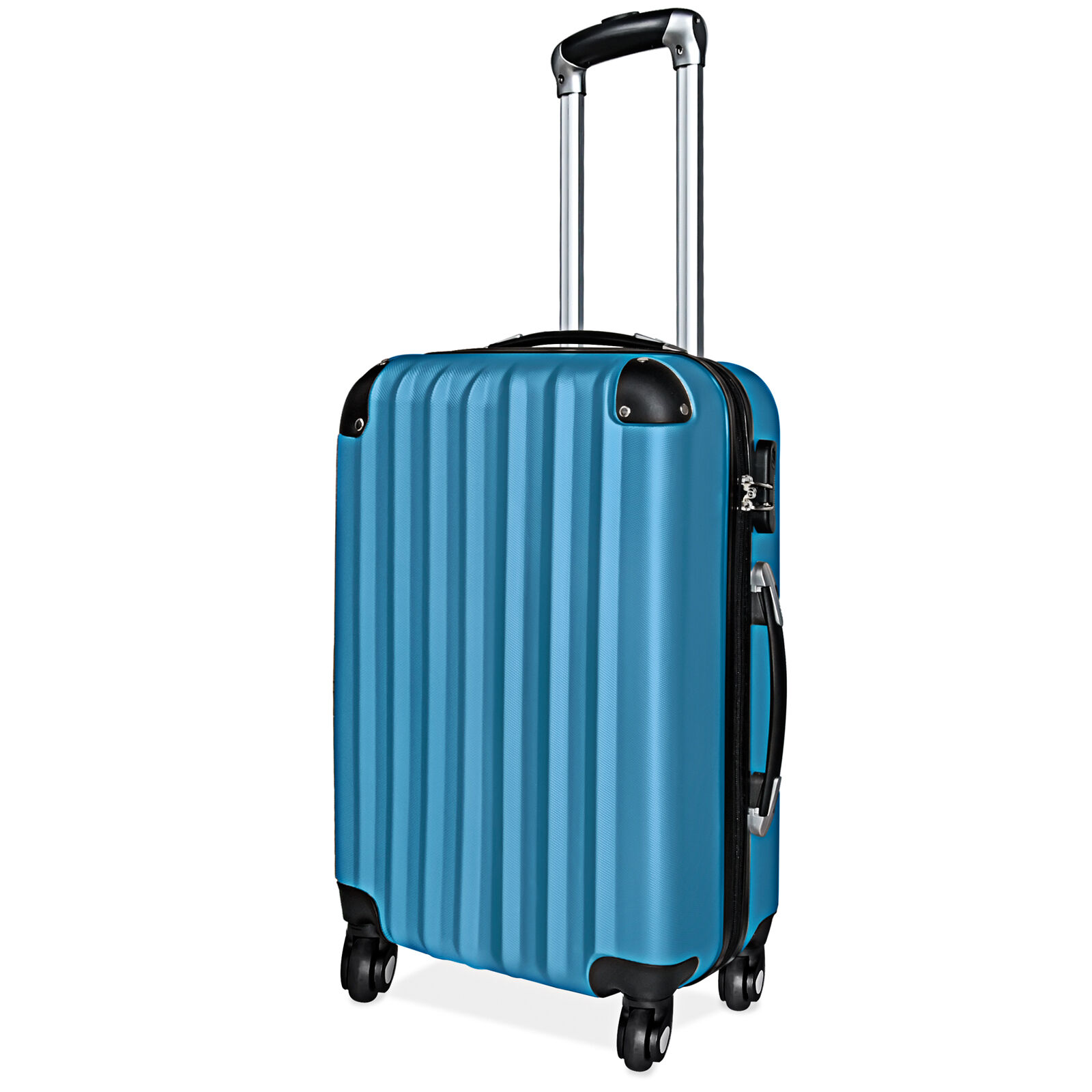 Hartschalenkoffer Set 3-tlg Rollen 360º Silber ABS