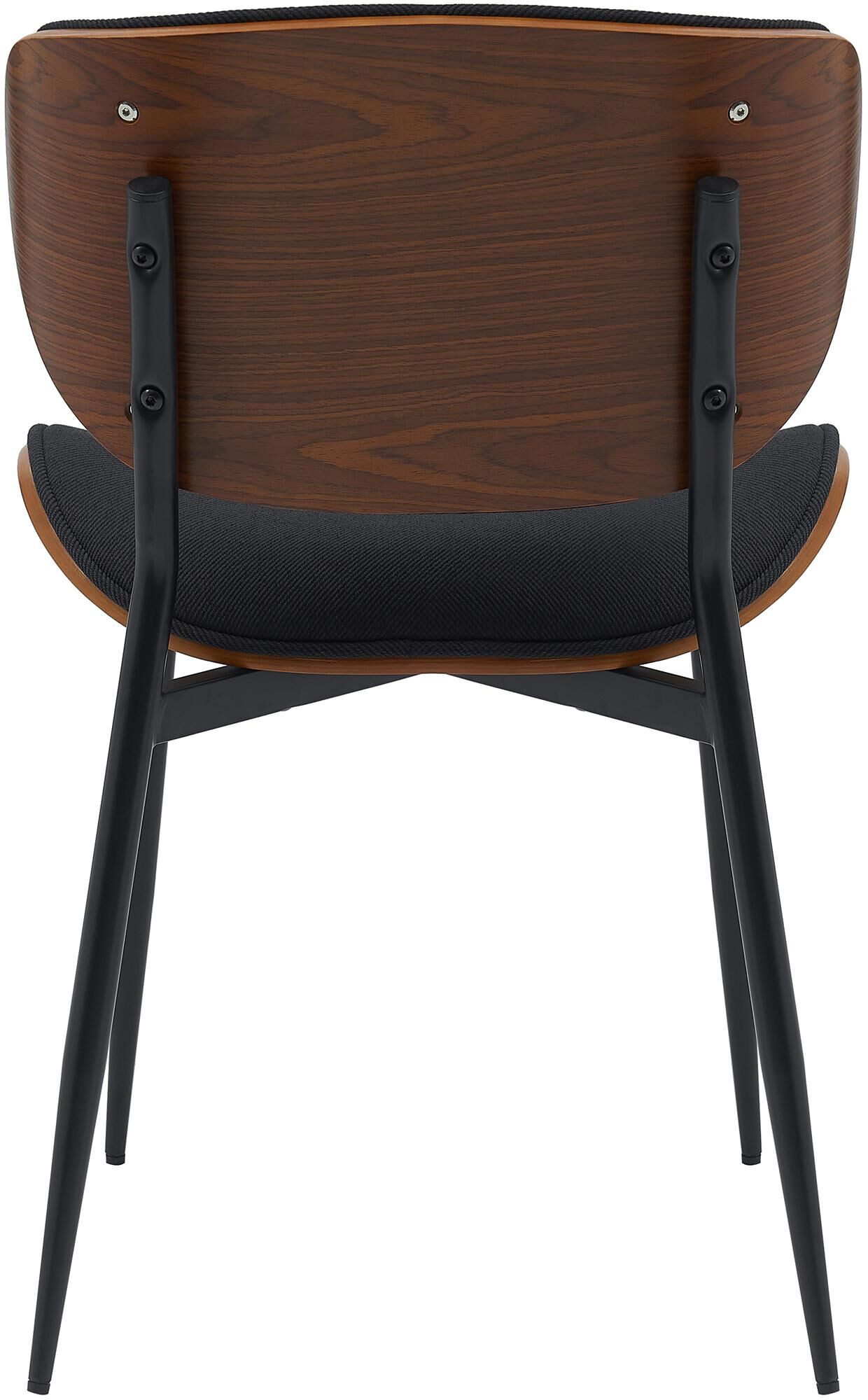 2er Set Esszimmerstuhl Enid Stoff, walnuss/schwarz