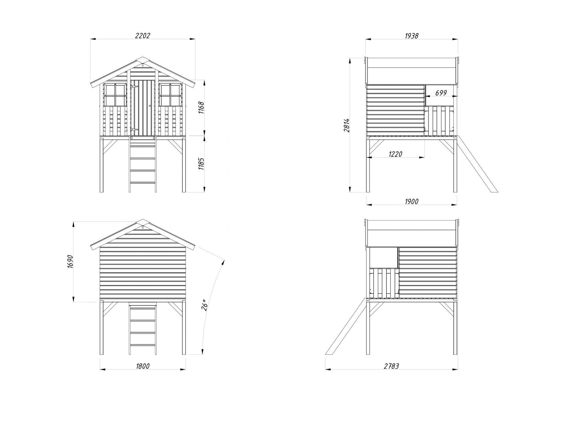 Palmako Kinderspielhaus Toby 2,1 m²