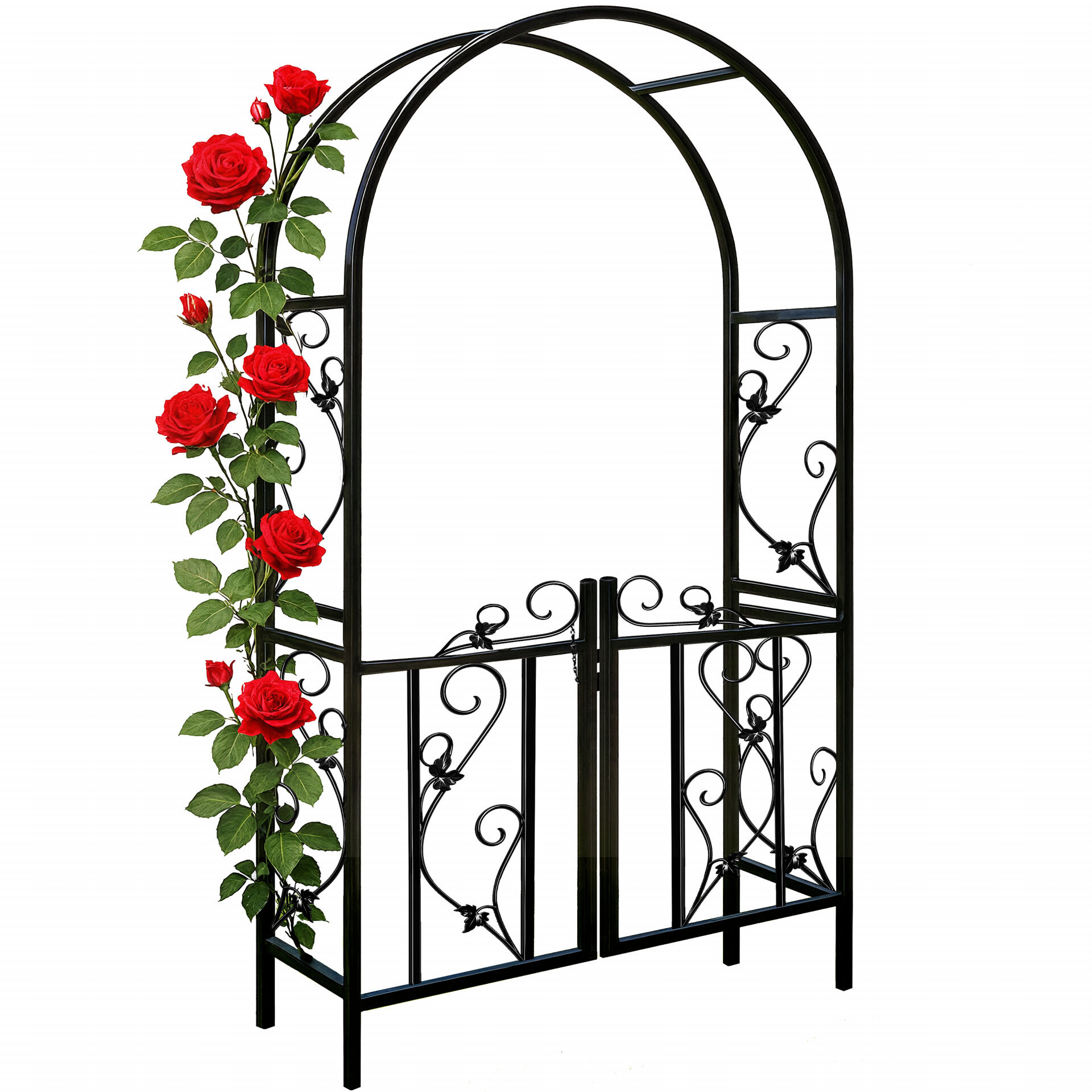 Rosenbogen Schwarz Metall 225x115x37cm