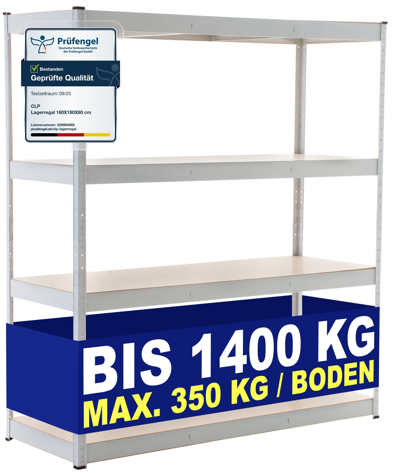 Lagerregal 160x60x180 cm, weiß