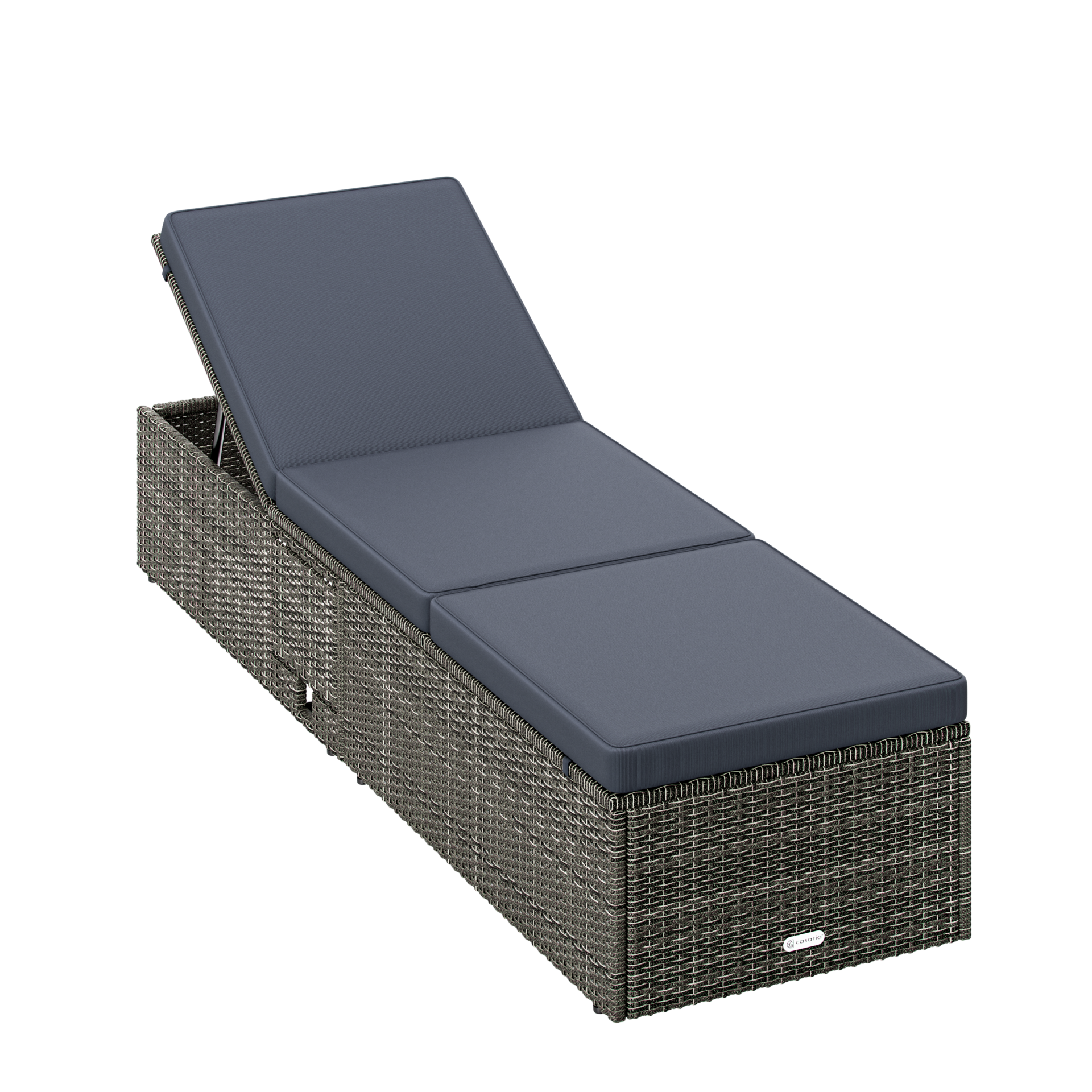 Polyrattan Gartenliege Grau/Anthrazit 200x58x33cm
