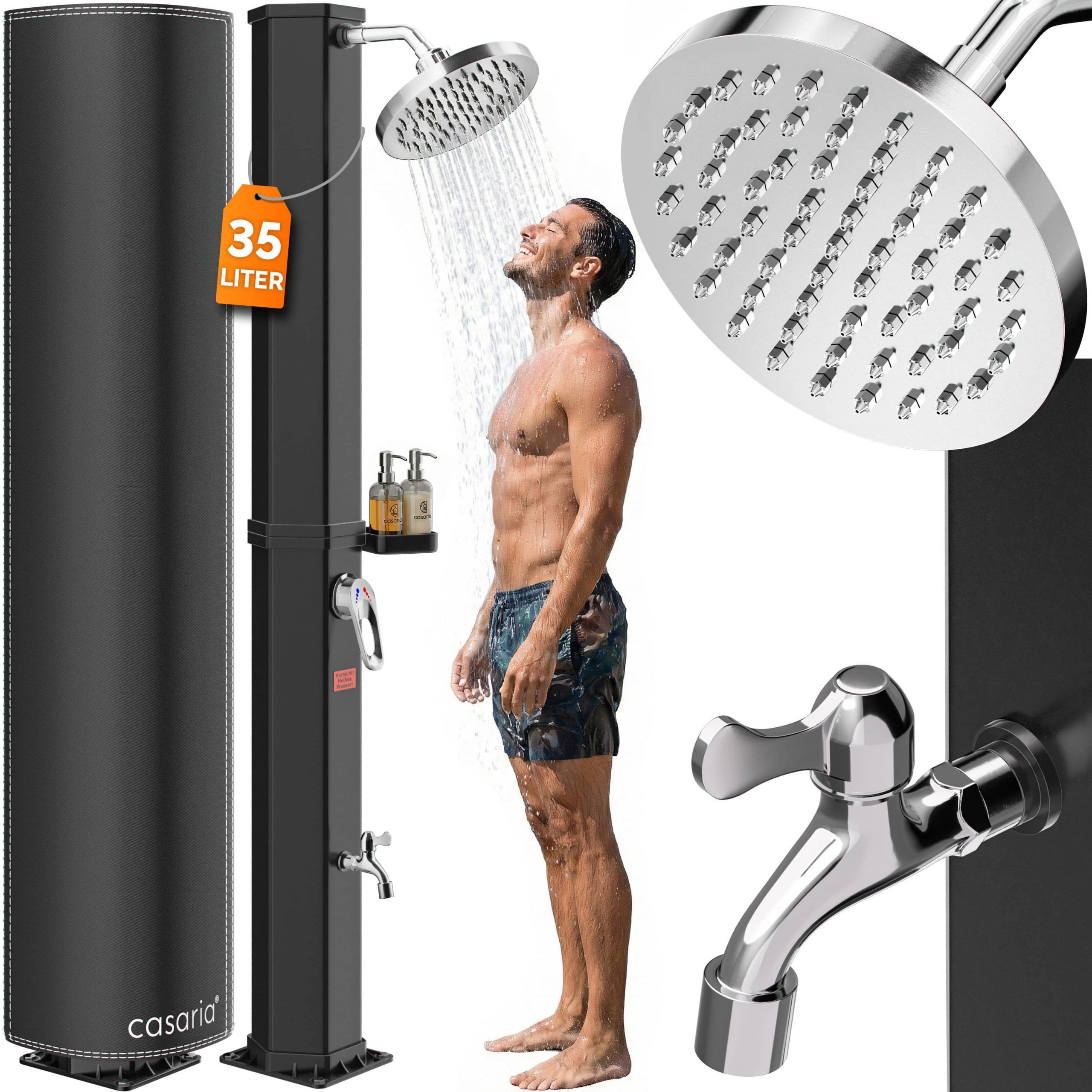 Solardusche Schwarz 35L