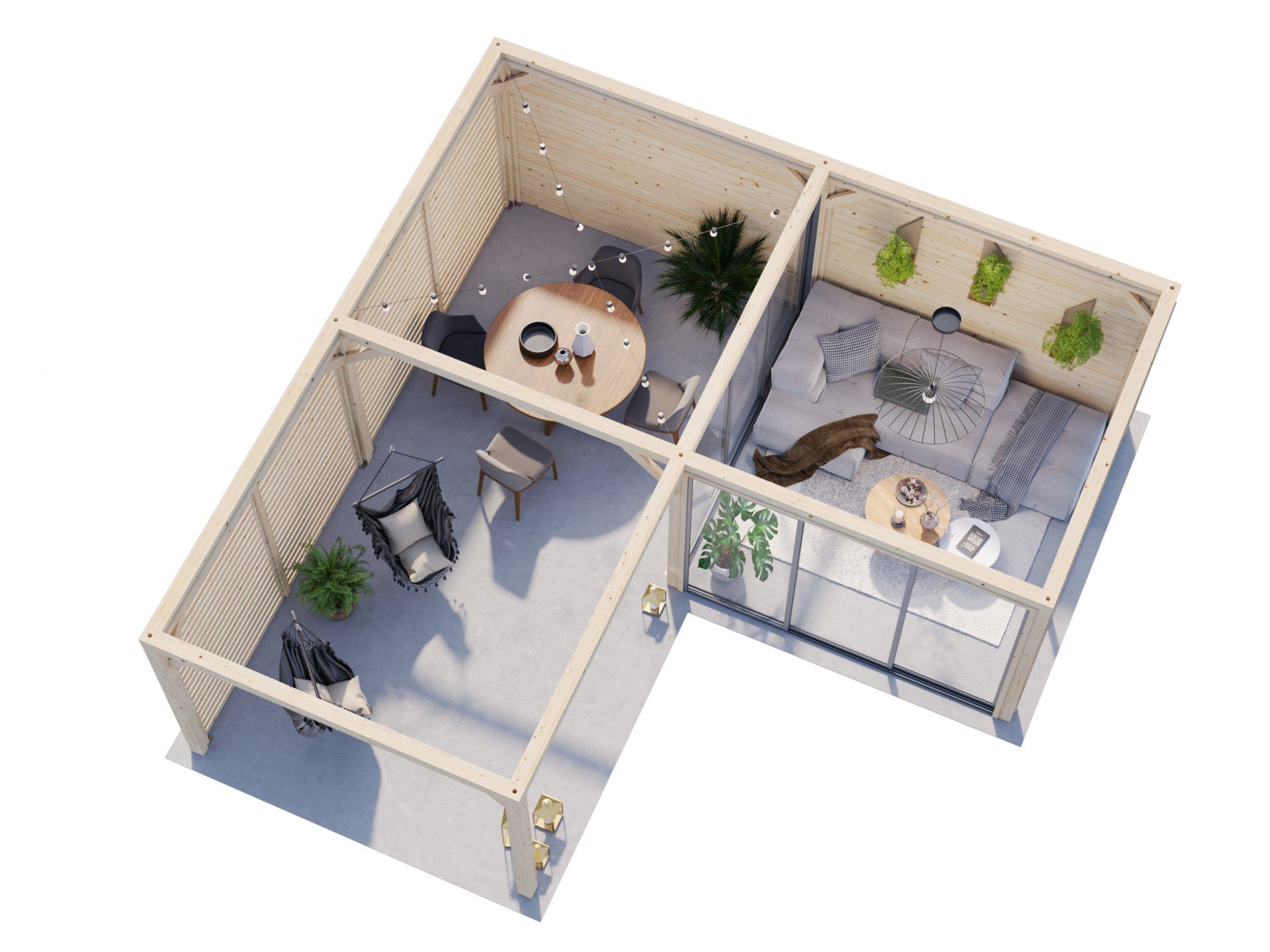 Palmako modernes Gartenhaus Lenna 24,9 m2 Set 411 Slide