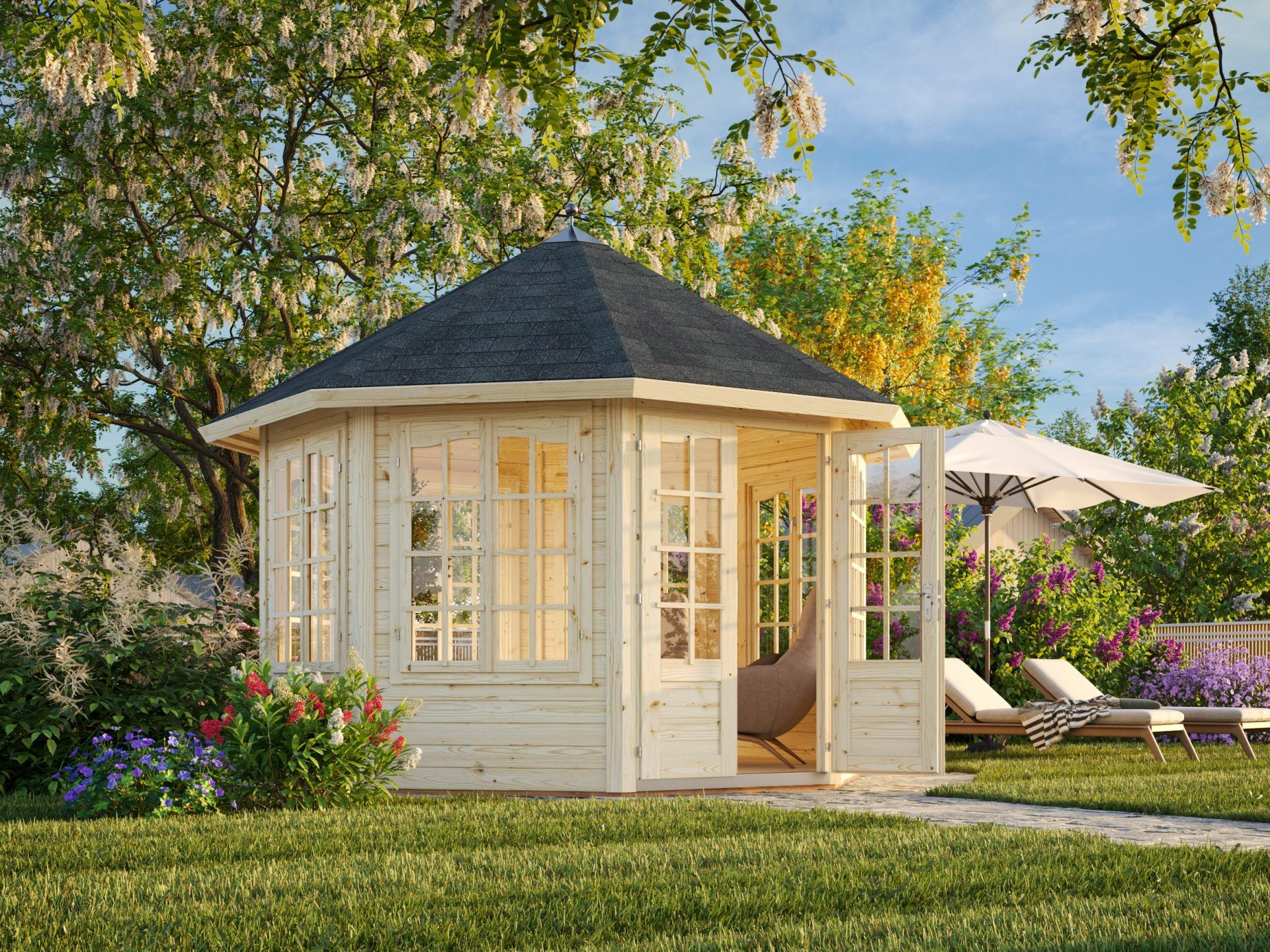 Holzpavillon Gartenpavillon Veronica 7 Palmako