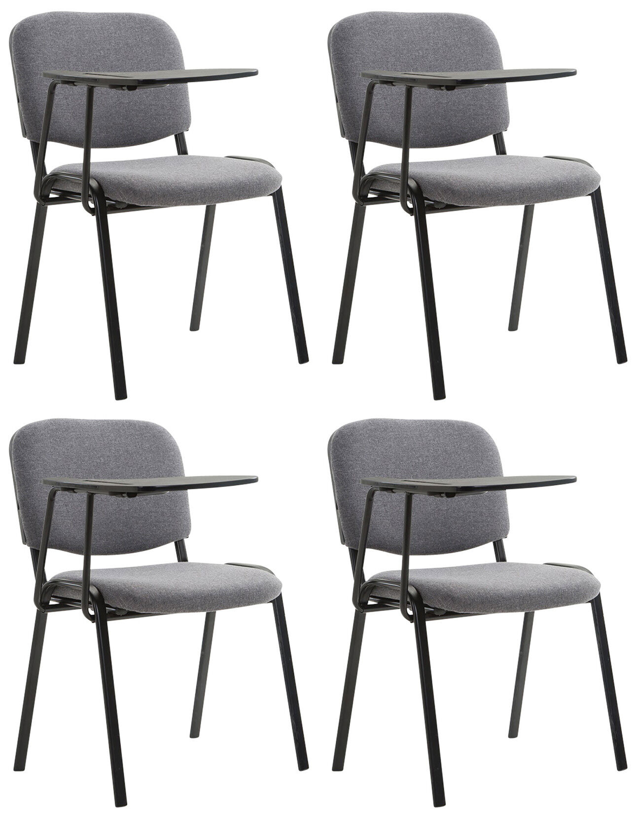 4er Set Stühle Ken mit Klapptisch Stoff, grau