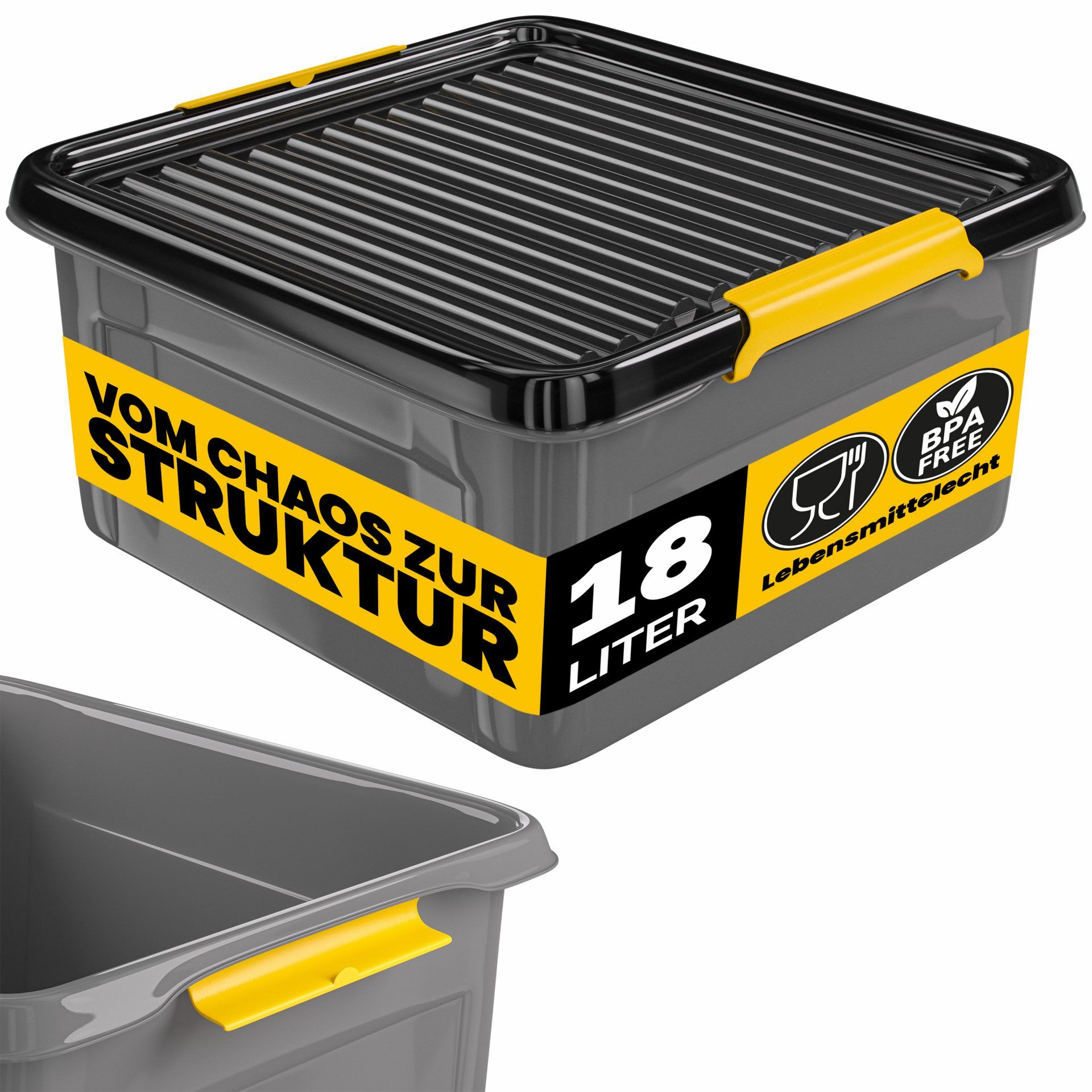 Aufbewahrungsbox Grau/Anthrazit 39x39x16cm stapelbar