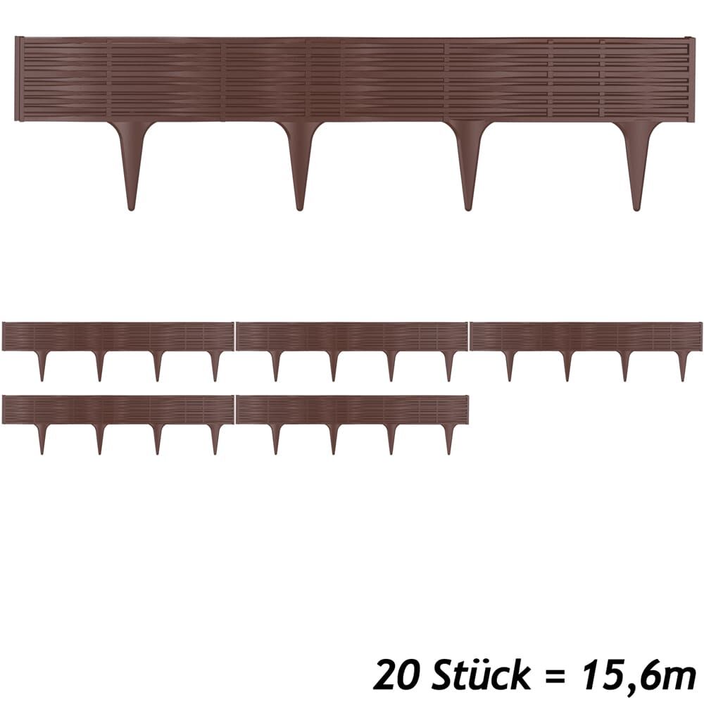 Beeteinfassung 4er-Set Braun 15,6m