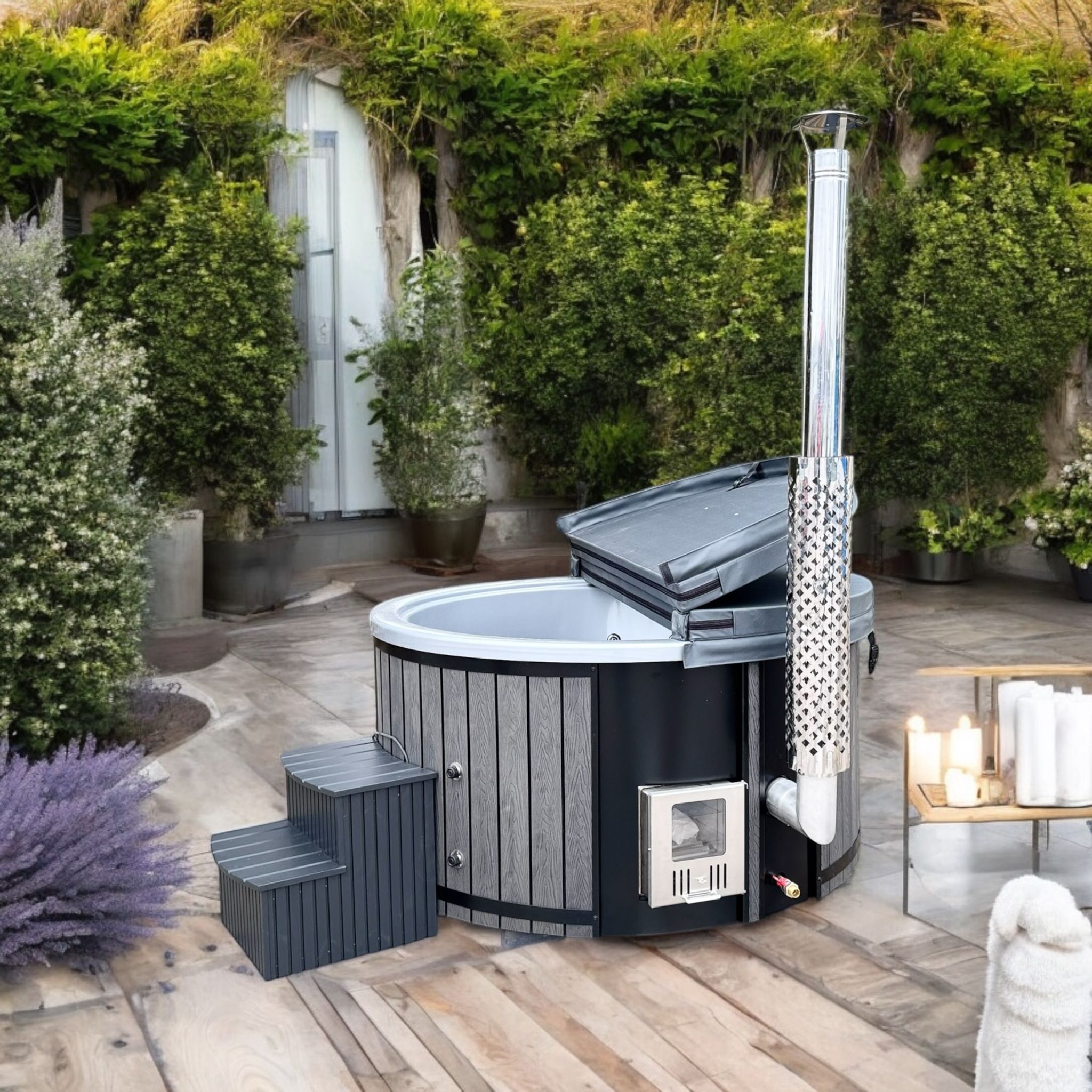 Badefass Classic PREMIUM WPC mit Holzofen